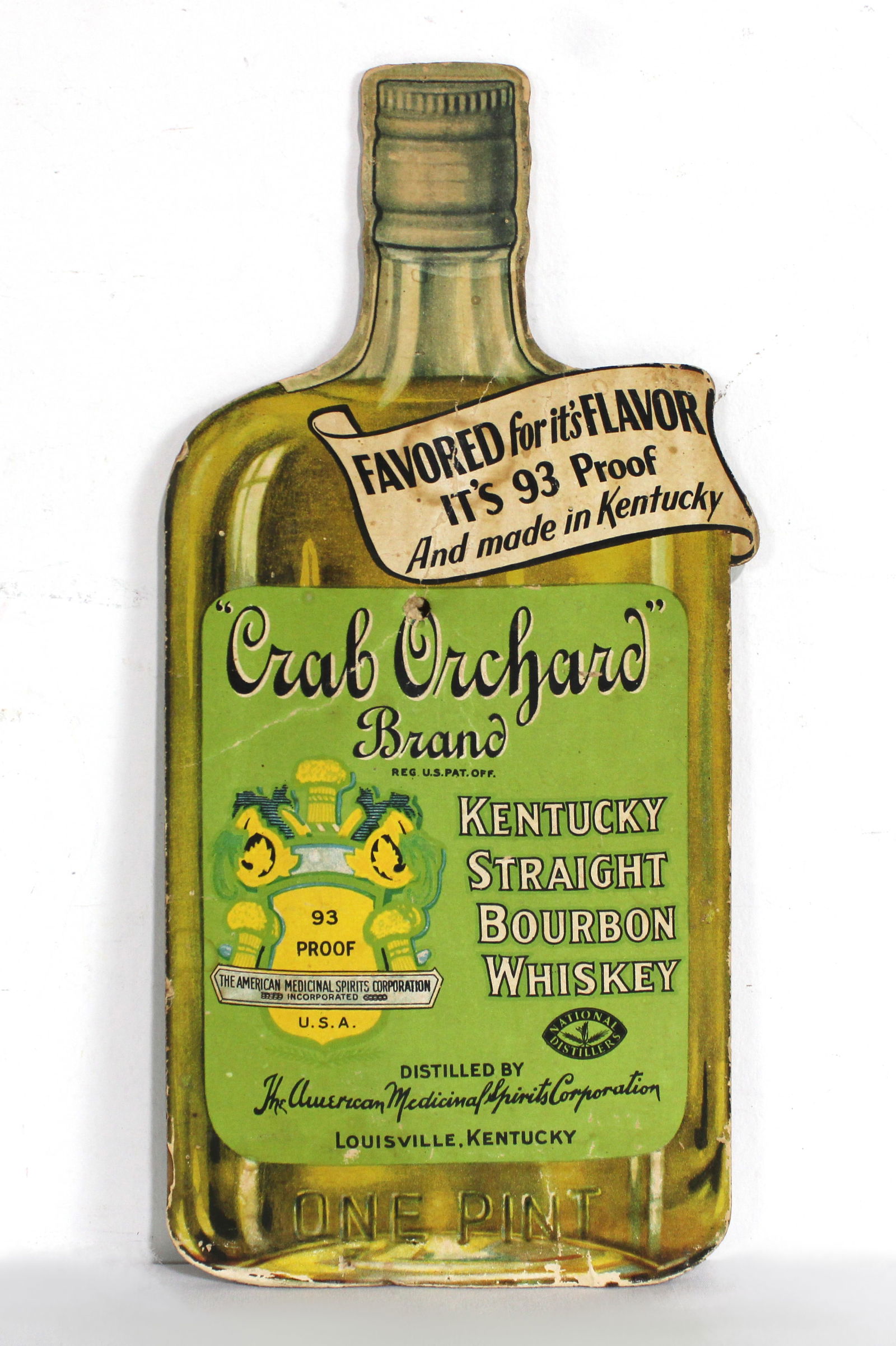 Crab Orchard Die Cut Whiskey Advertisement, 1930s (1 of 2)