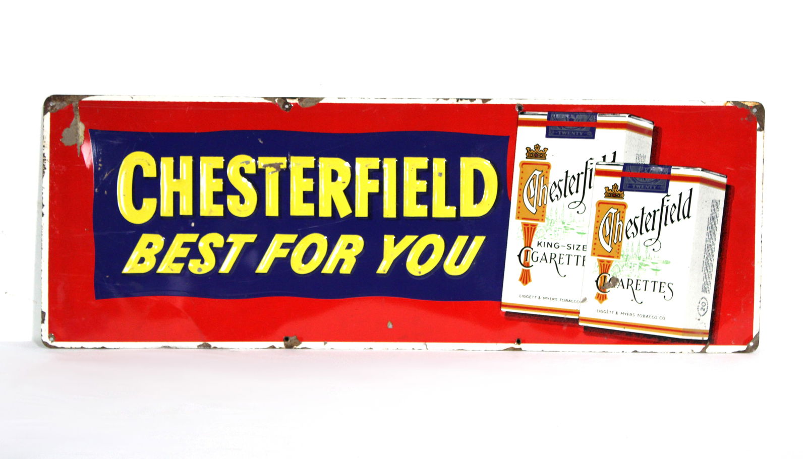 Chesterfield Cigarettes Embossed Tin Sign (1 of 2)