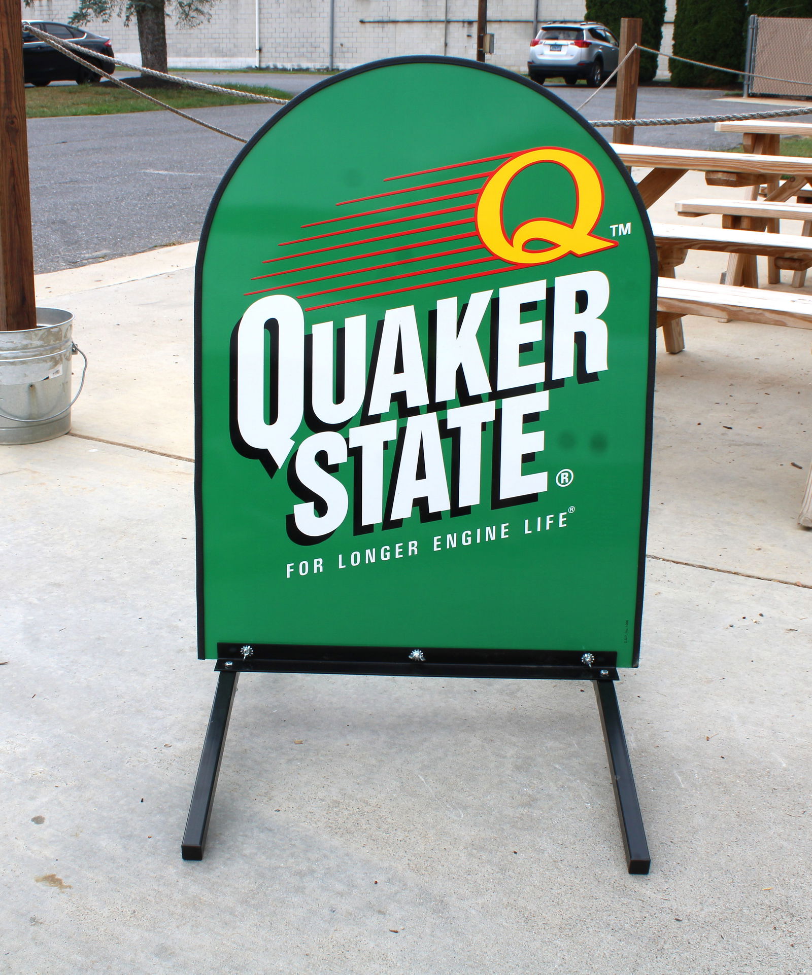 Quaker State Tombstone Sidewalk Sign (1 of 2)