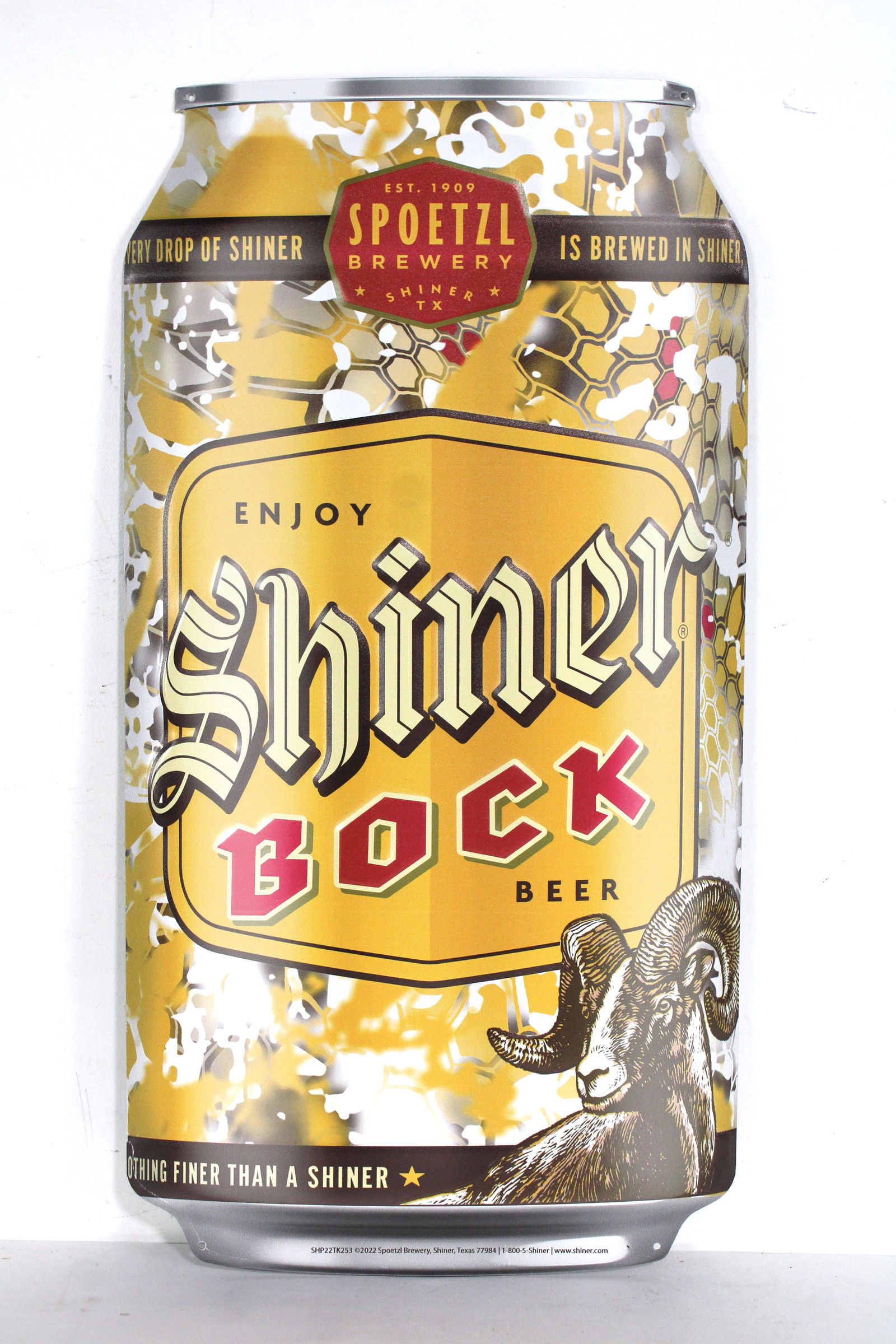 Shiner Bock Beer Tin Beer Can Sign (1 of 2)