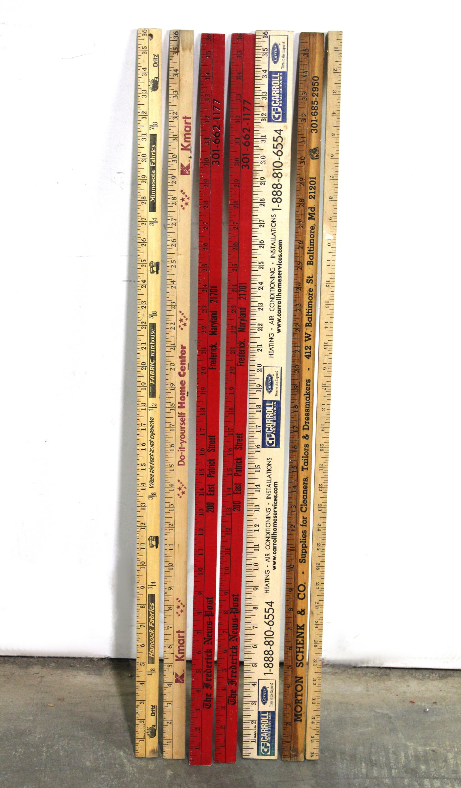 Advertising Yardsticks incl. Frederick and Baltimore, MD (1 of 2)