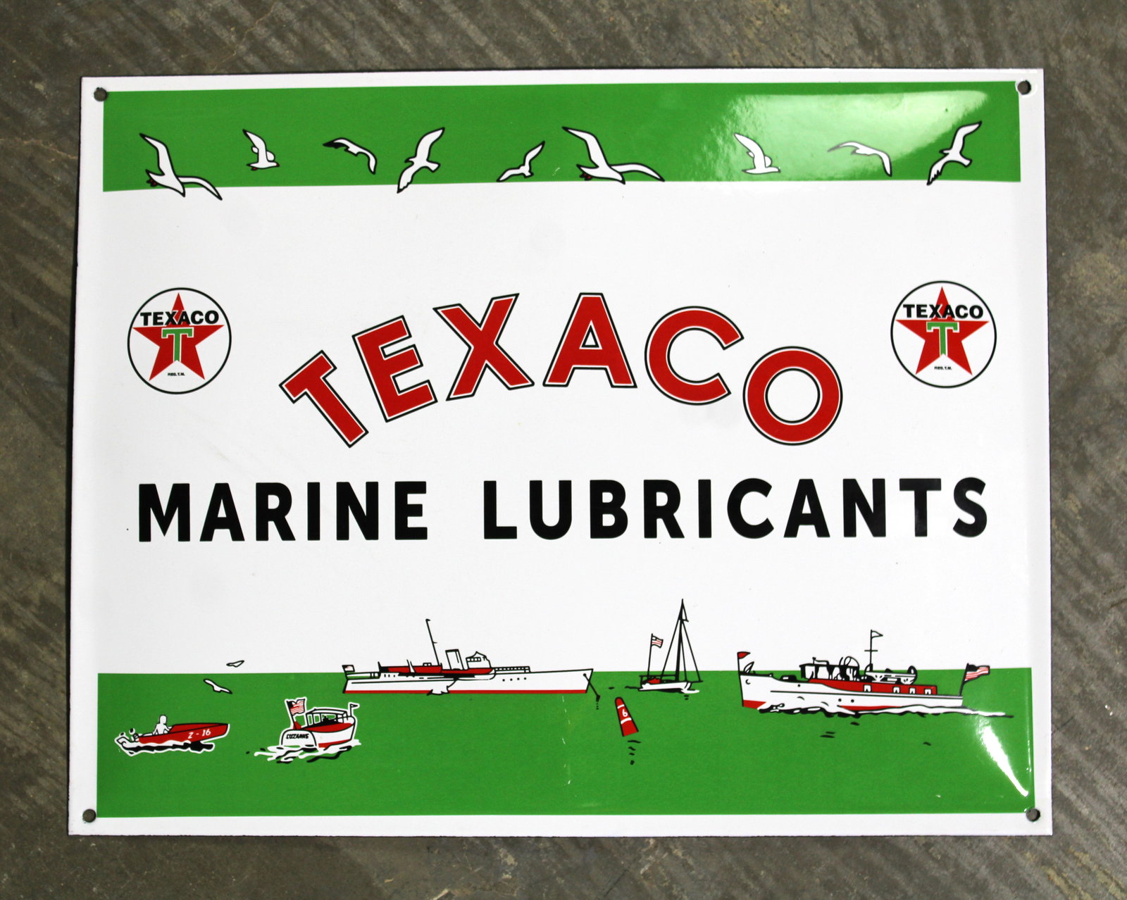 Texaco Marine Lubricants Porcelain Convex Sign, New Contemporary (1 of 1)