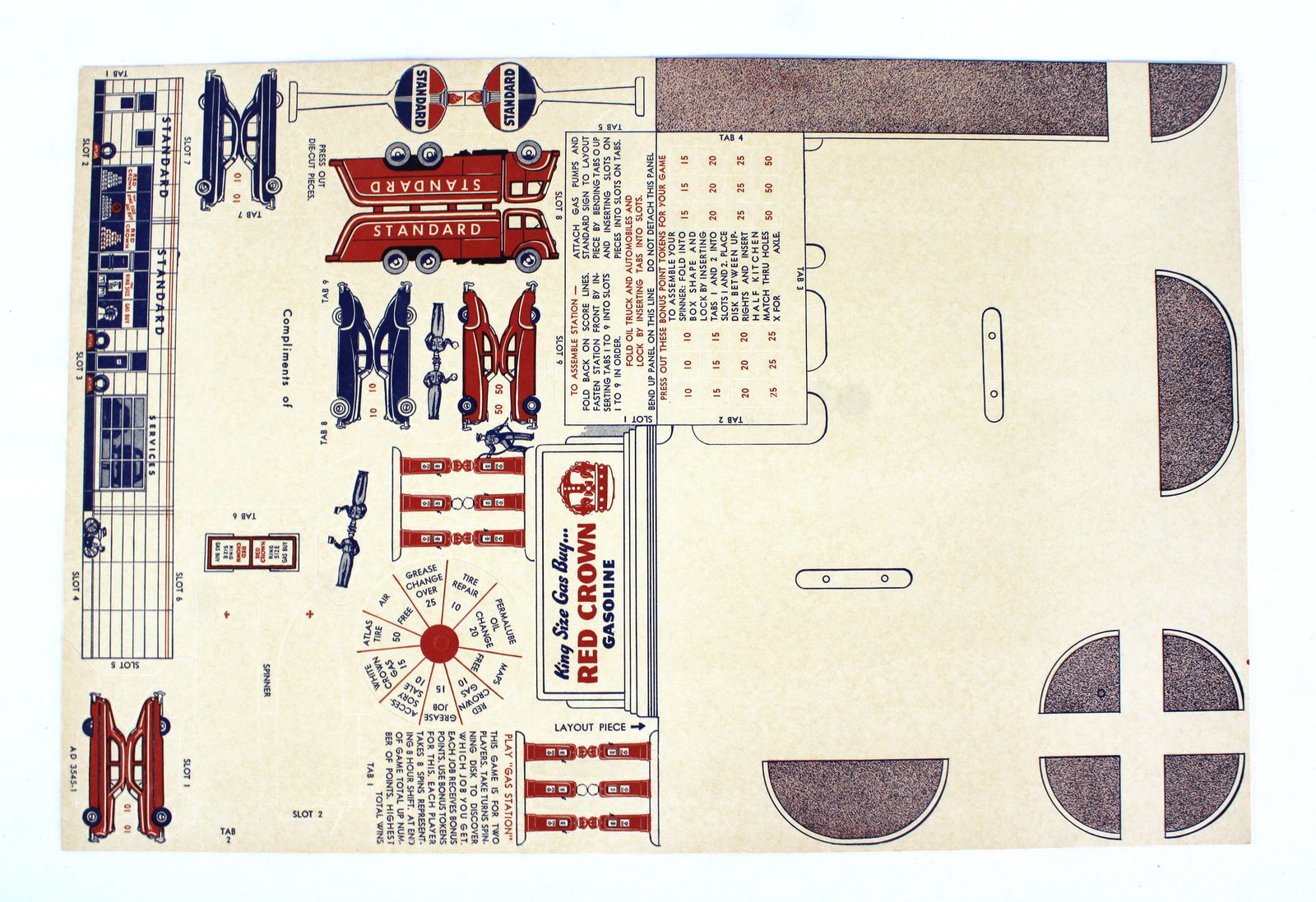 Standard Oil Paper Doll Gas Station, 1940s (1 of 1)