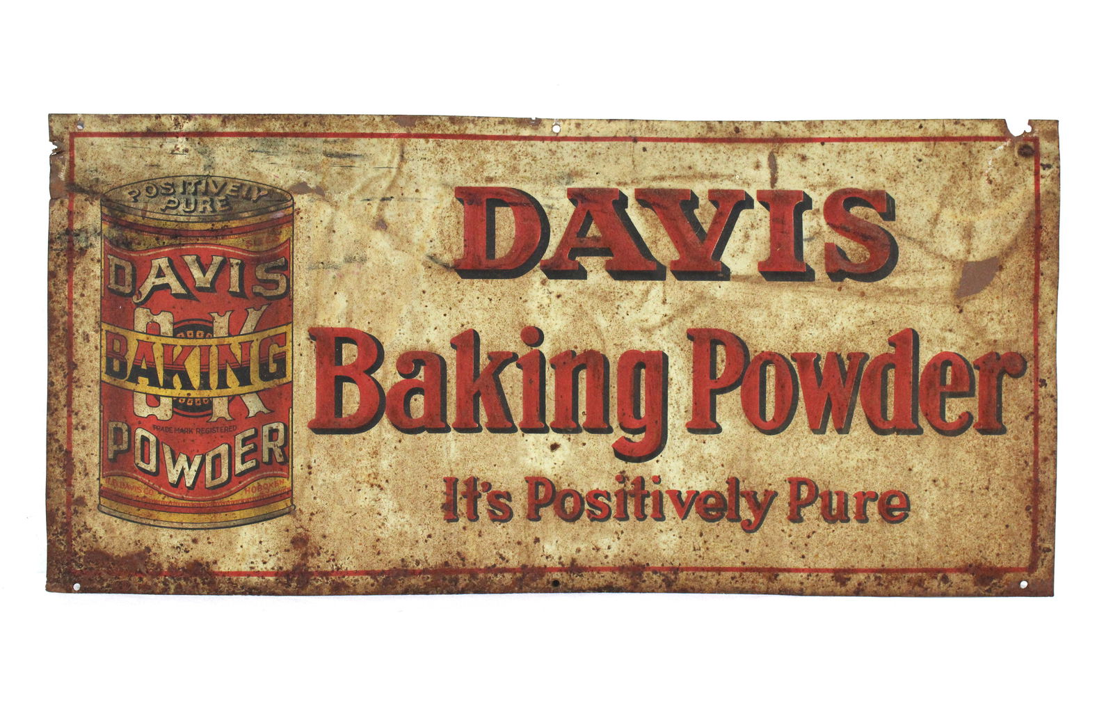Davis Baking Powder Embossed Tin Sign (1 of 2)