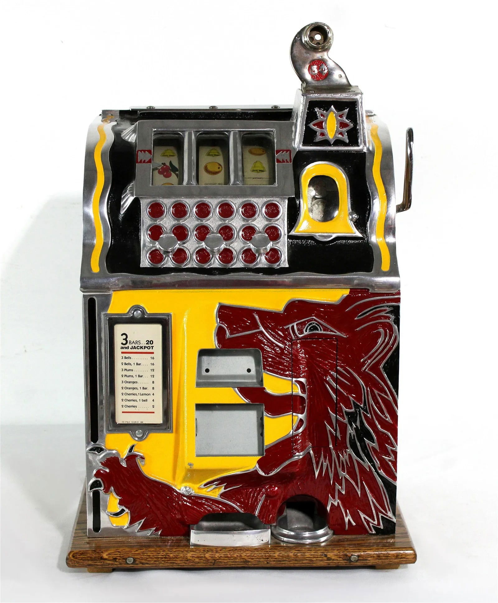 Mills Novelty Wolf Front Slot 5 Cent Machine (1 of 8)