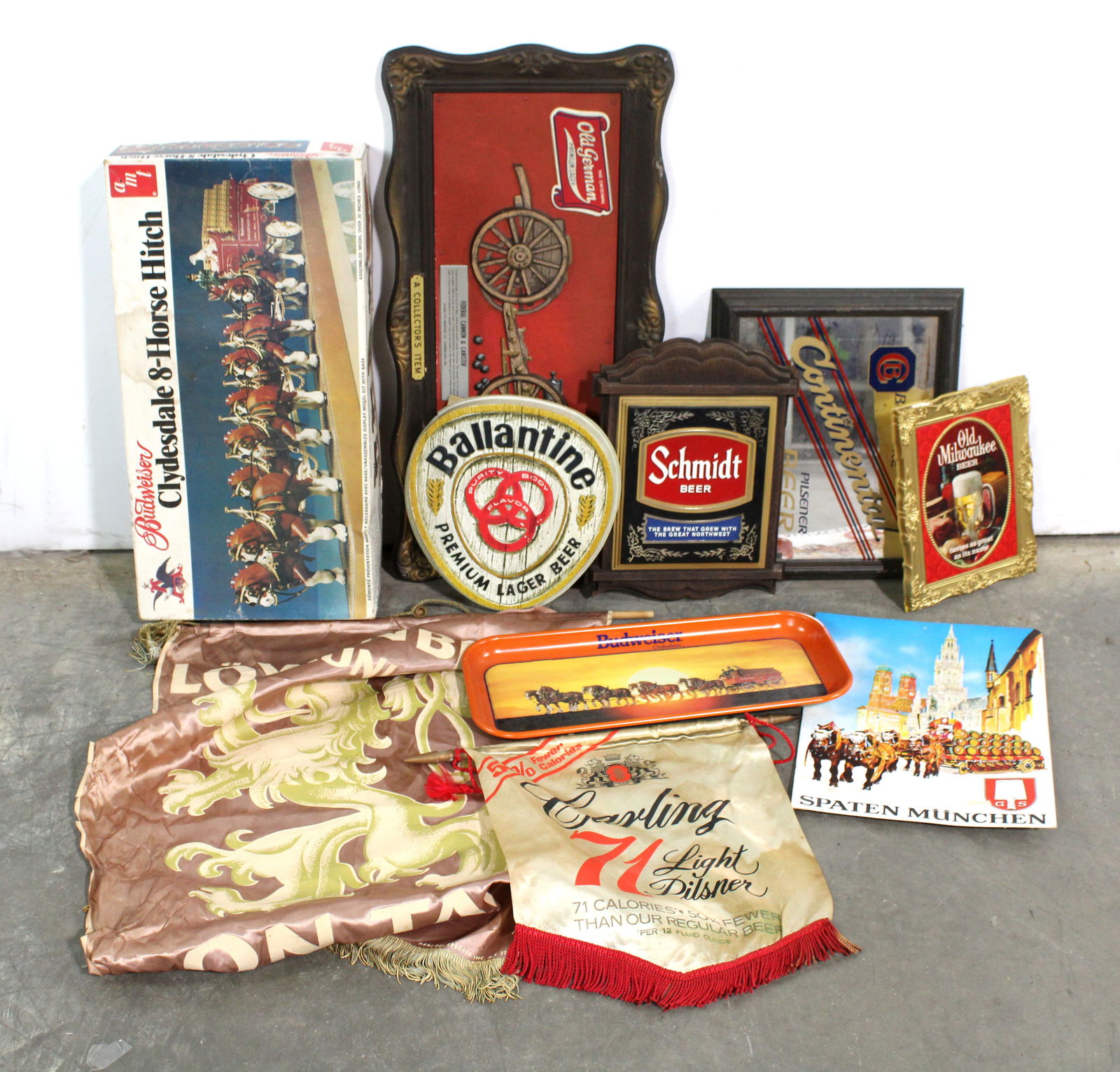 Beer Signs and Banners including Ballantine and Schmidt (1 of 2)