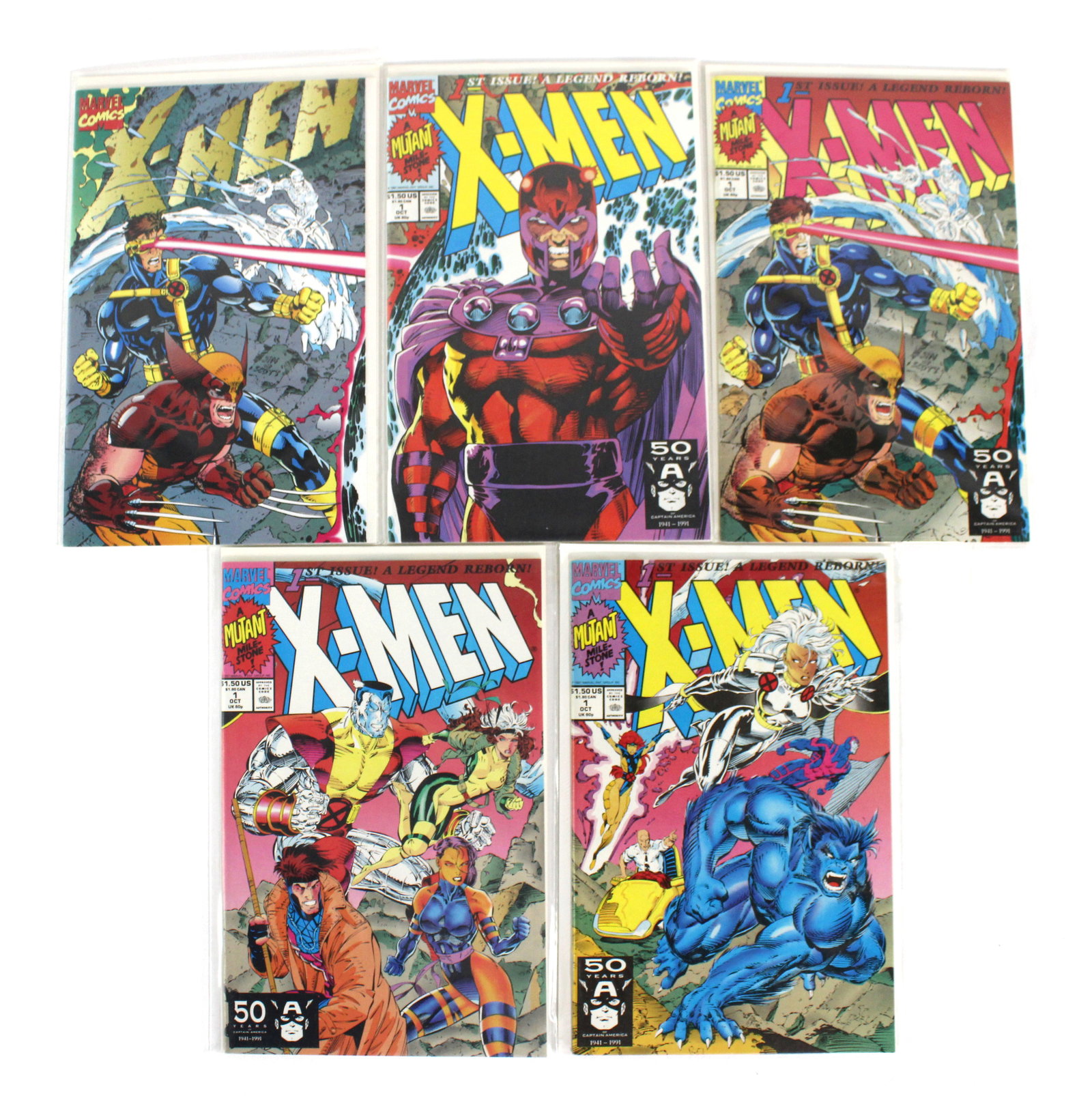 X-Men #1 (1991), Four Variants + Fold Out Cover, Marvel Comics (1 of 1)