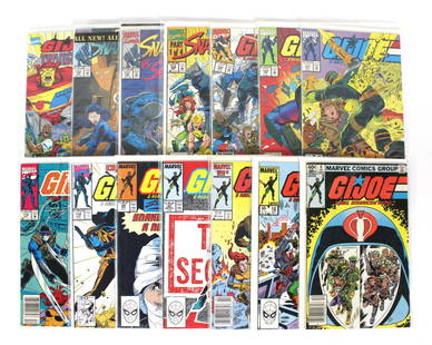 G.I. Joe Comics incl. G.I. Joe and the Transformers, Marvel Comics: Total of 14 Issues. Including 6, 16, 56, 93, 94, 118, 119, 131, 133, 134, 135, 137, 138 and G.I. Joe and the Transformers. Varying conditions. Bagged and Boarded.