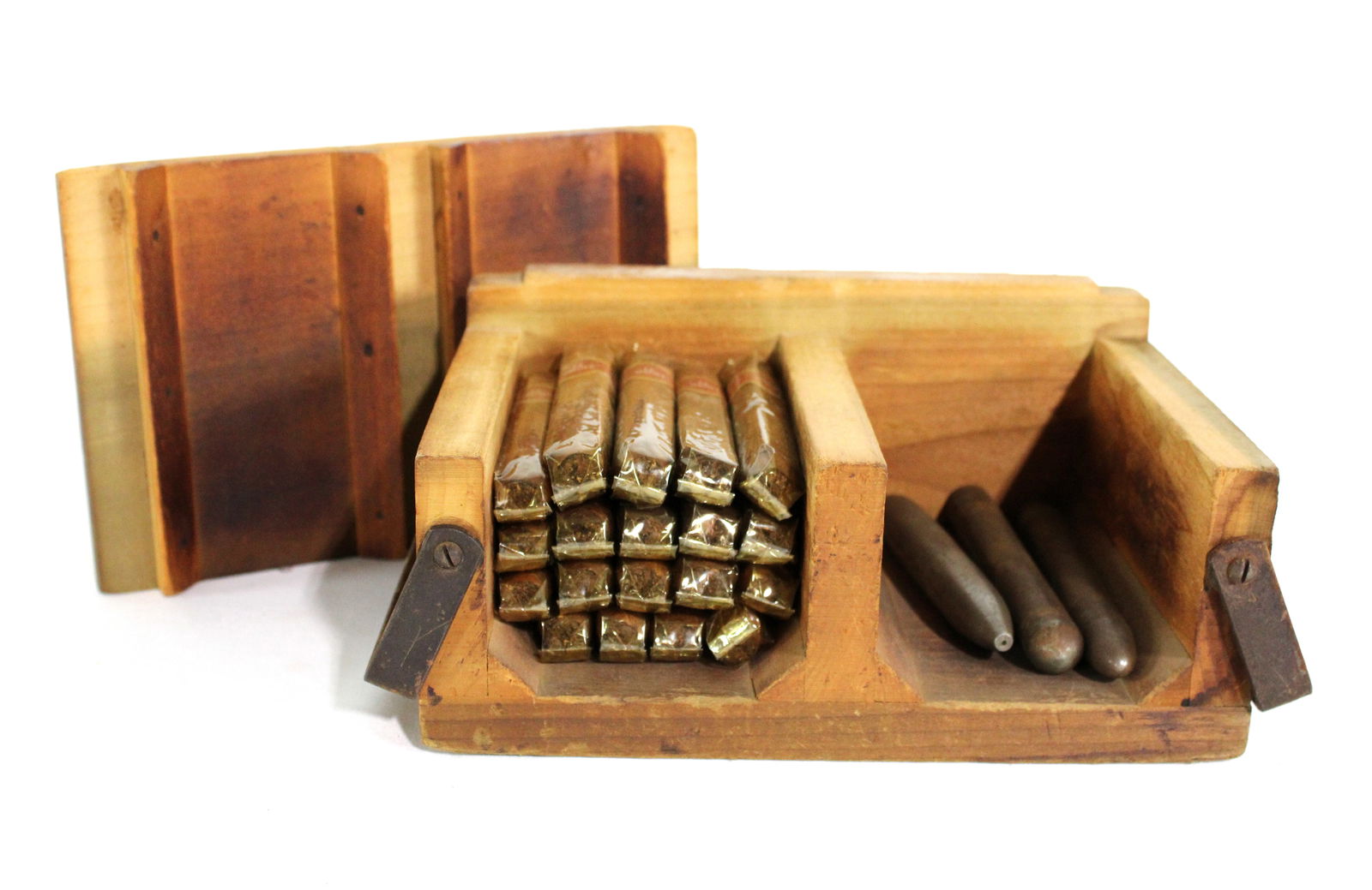 Antique Wood Press for Cigars incl. Metal Facsimiles (1 of 4)