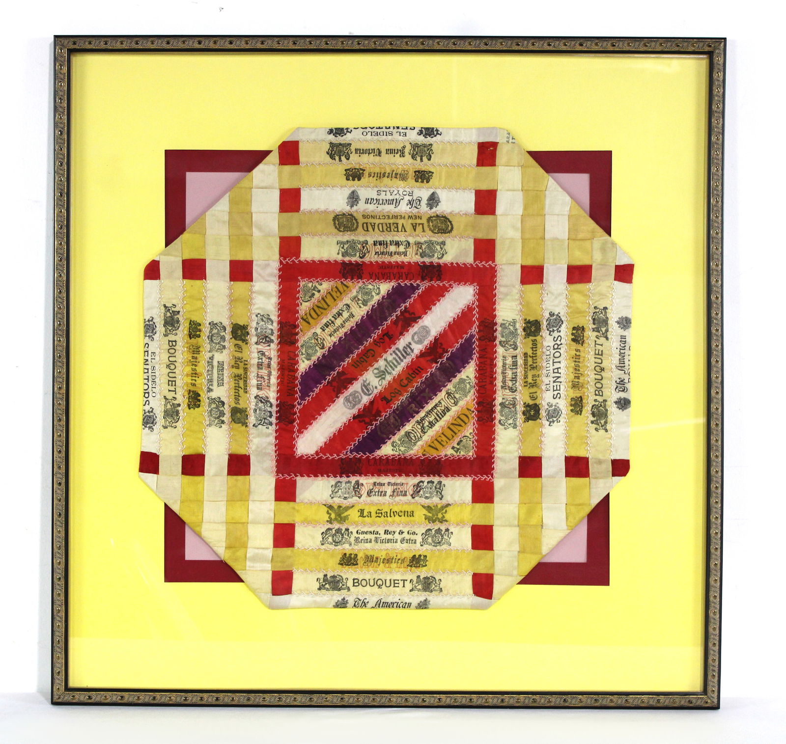 Antique Silk Cigar Ribbon Wall Hanger, 1900s (1 of 2)