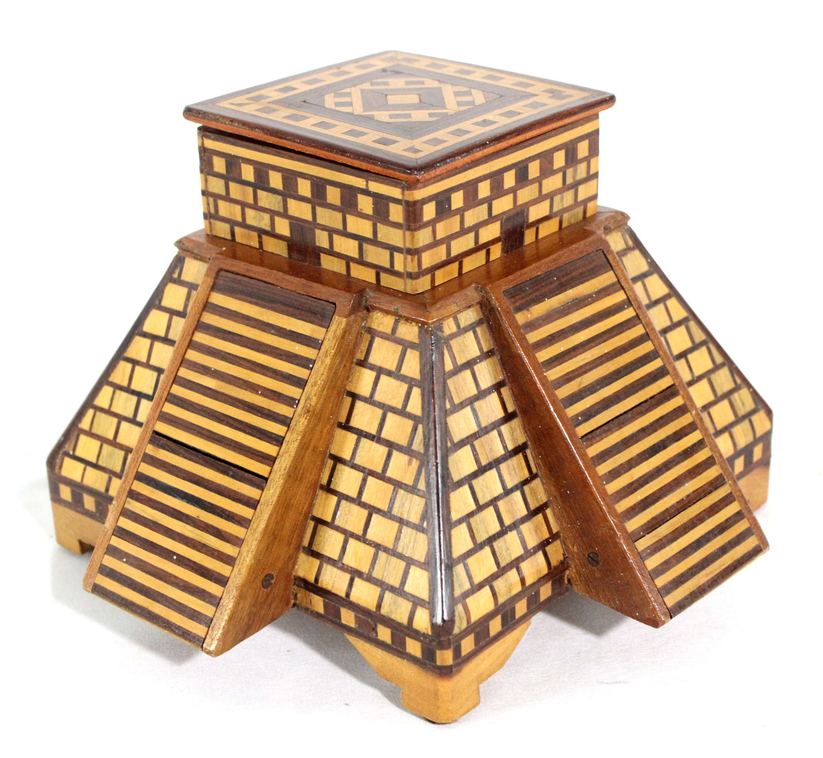 Mechanical Cigarette Dispenser with Inlaid Wood (1 of 3)