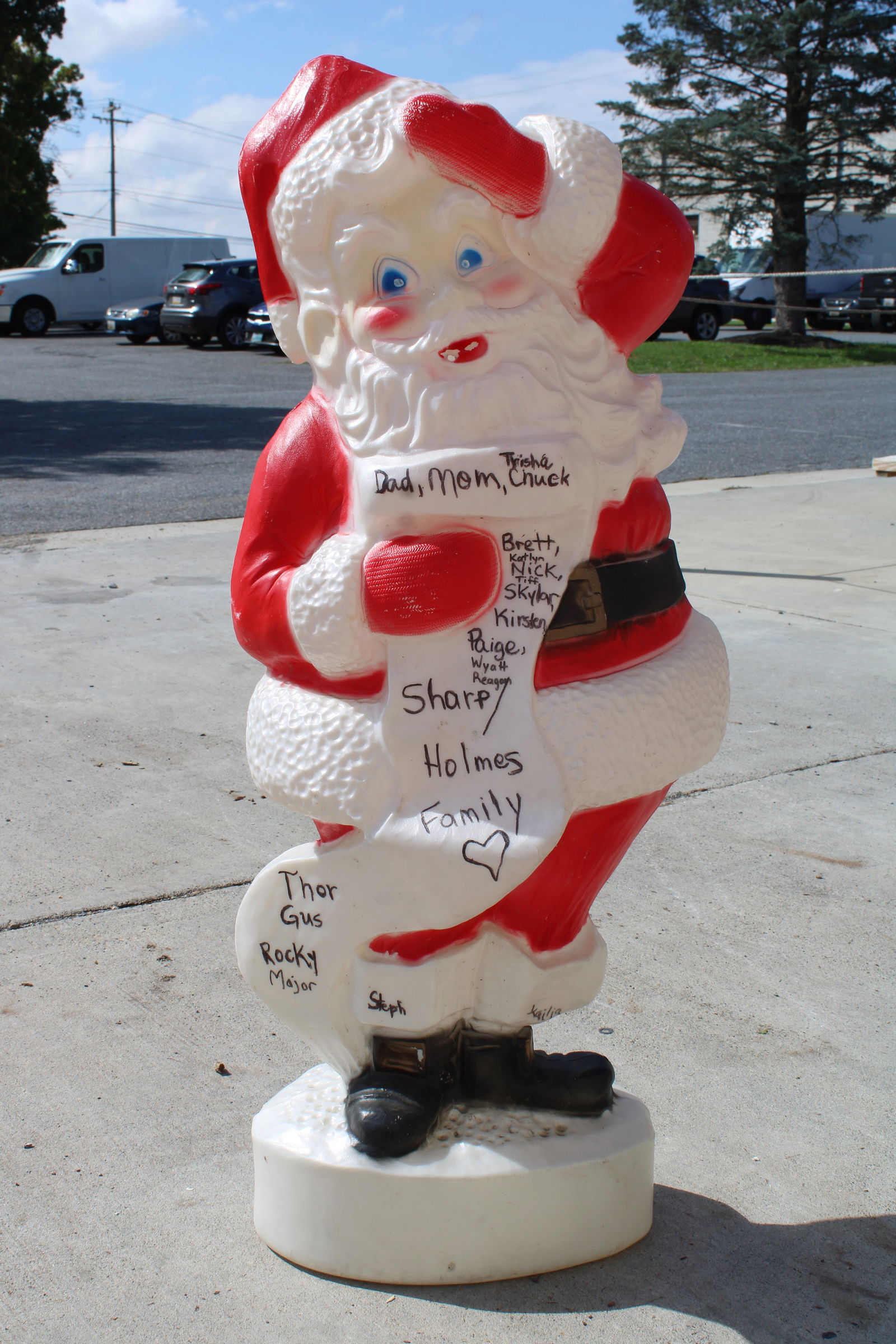 Union Products Santa's List Blow Mold: Union Products Santa's List Blow Mold. This item requires third-party shipping or pickup arrangements to be made. Dimensions: 44 x 18 x 16