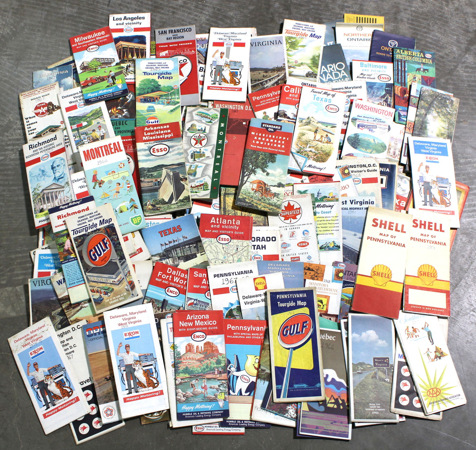 Large Lot of Vintage Automotive Roadmaps incl. Shell and Esso (1 of 1)