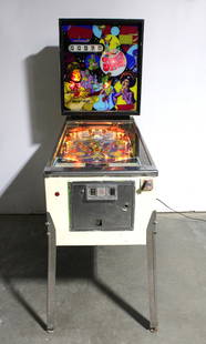 Williams Super Star Pinball Machine: Williams Super Star Pinball Machine. This item requires third-party shipping or pickup arrangements to be made. Dimensions: 71 x 23 x 54