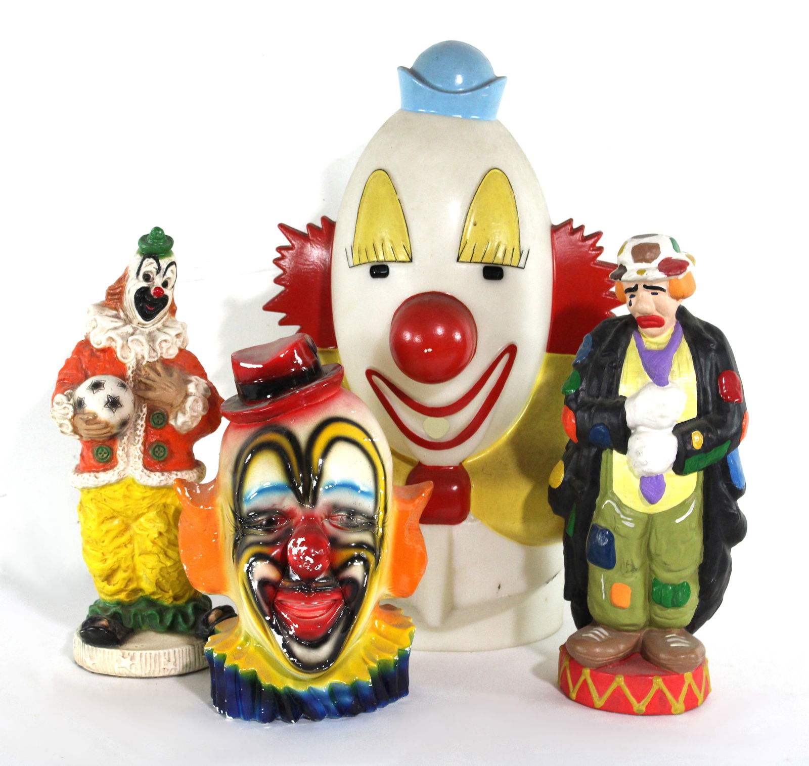 Clown Helium Balloon Tank Cover, Chalkware Head Bank and Statues (1 of 3)