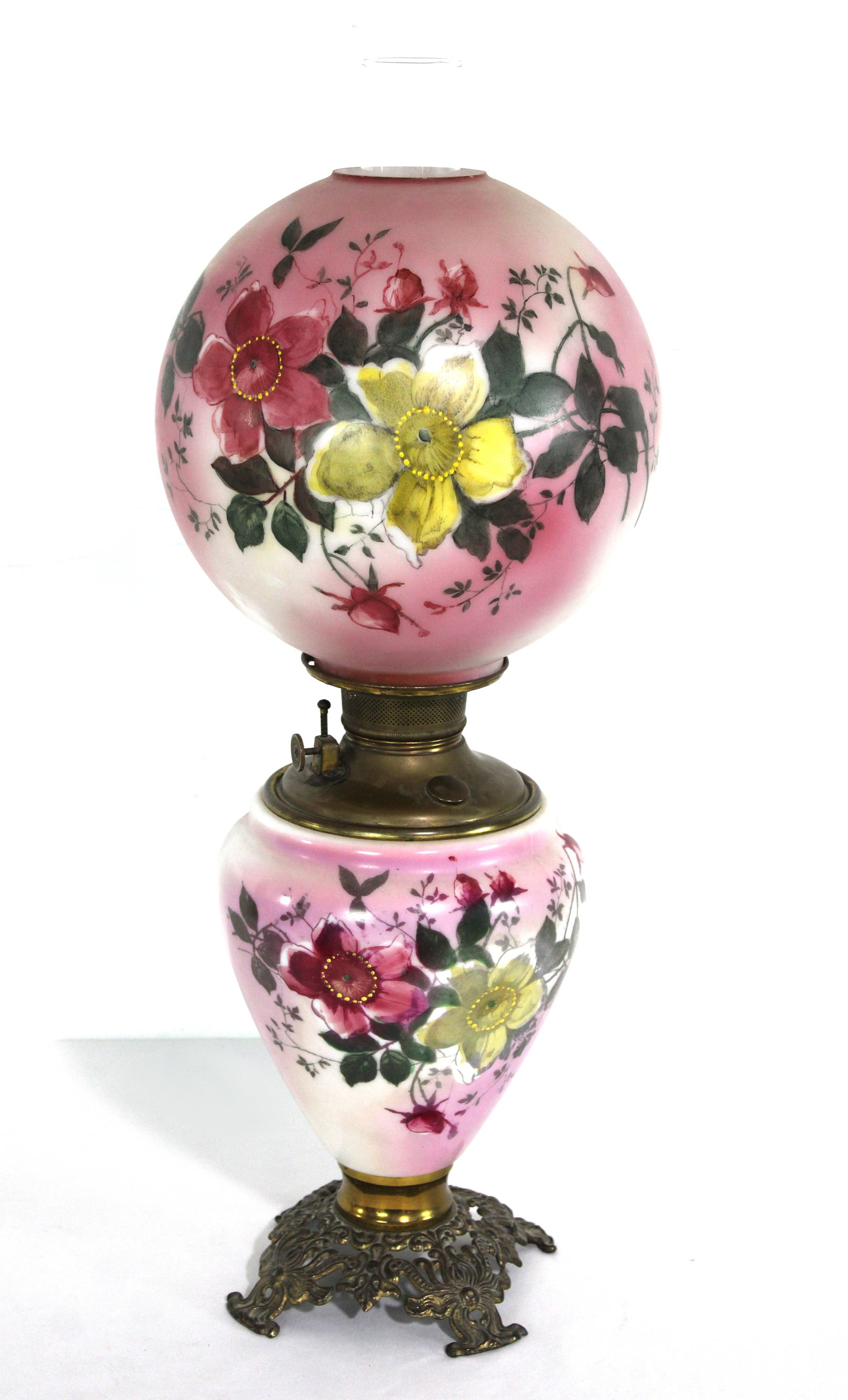 Victorian Plume & Atwood "Royal" Oil Parlor Lamp, 1890s: Victorian Plume & Atwood "Royal" Oil Parlor Lamp, 1890s. This item requires third-party shipping or pickup arrangements to be made. Dimensions: 28 x 11 x 11