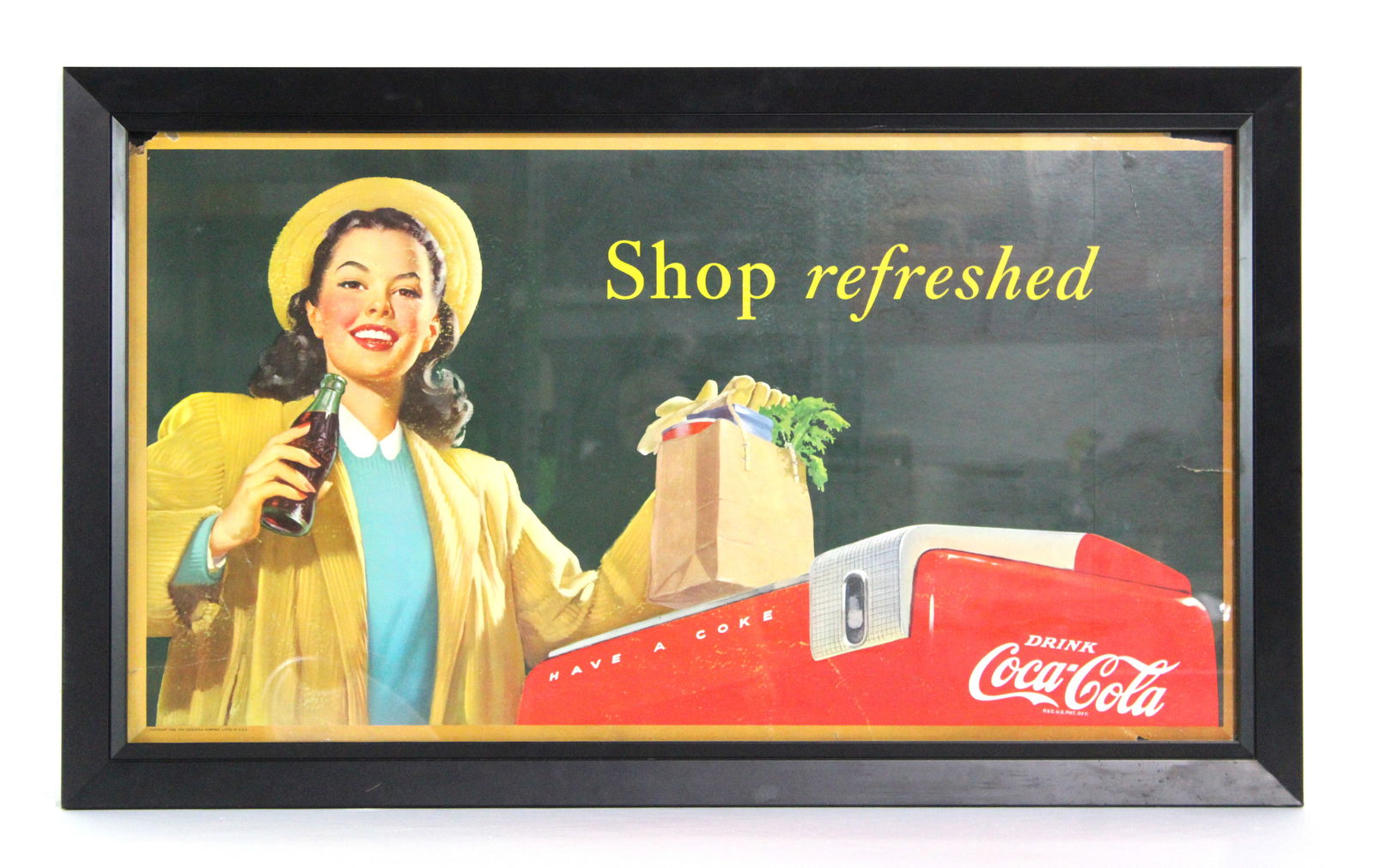Coca Cola "Shop Refreshed" Original Poster, 1948 (1 of 2)