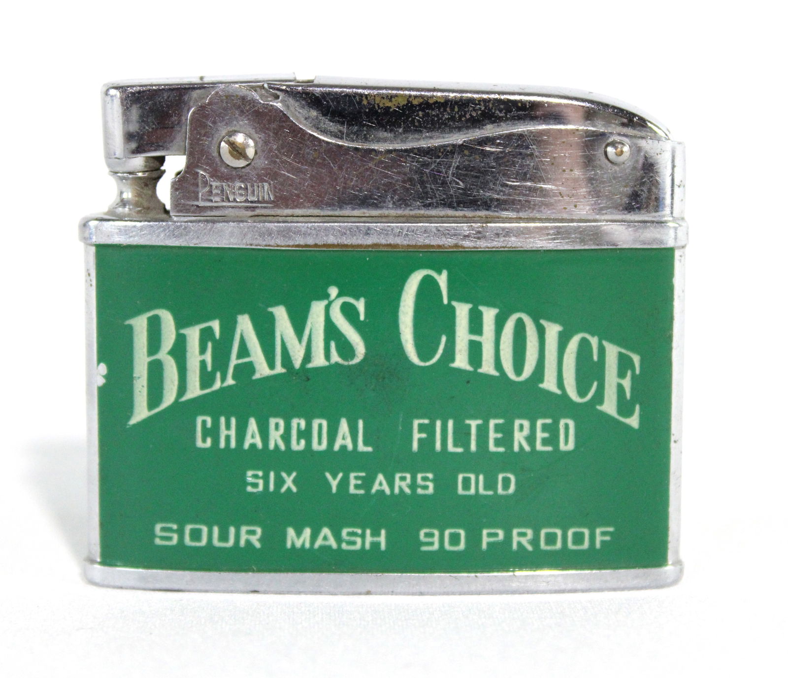 Beam's Choice Bourbon Whiskey Advertising Lighter: Beam's Choice Bourbon Whiskey Advertising Lighter. In-house shipping available. Dimensions: 2 x 3