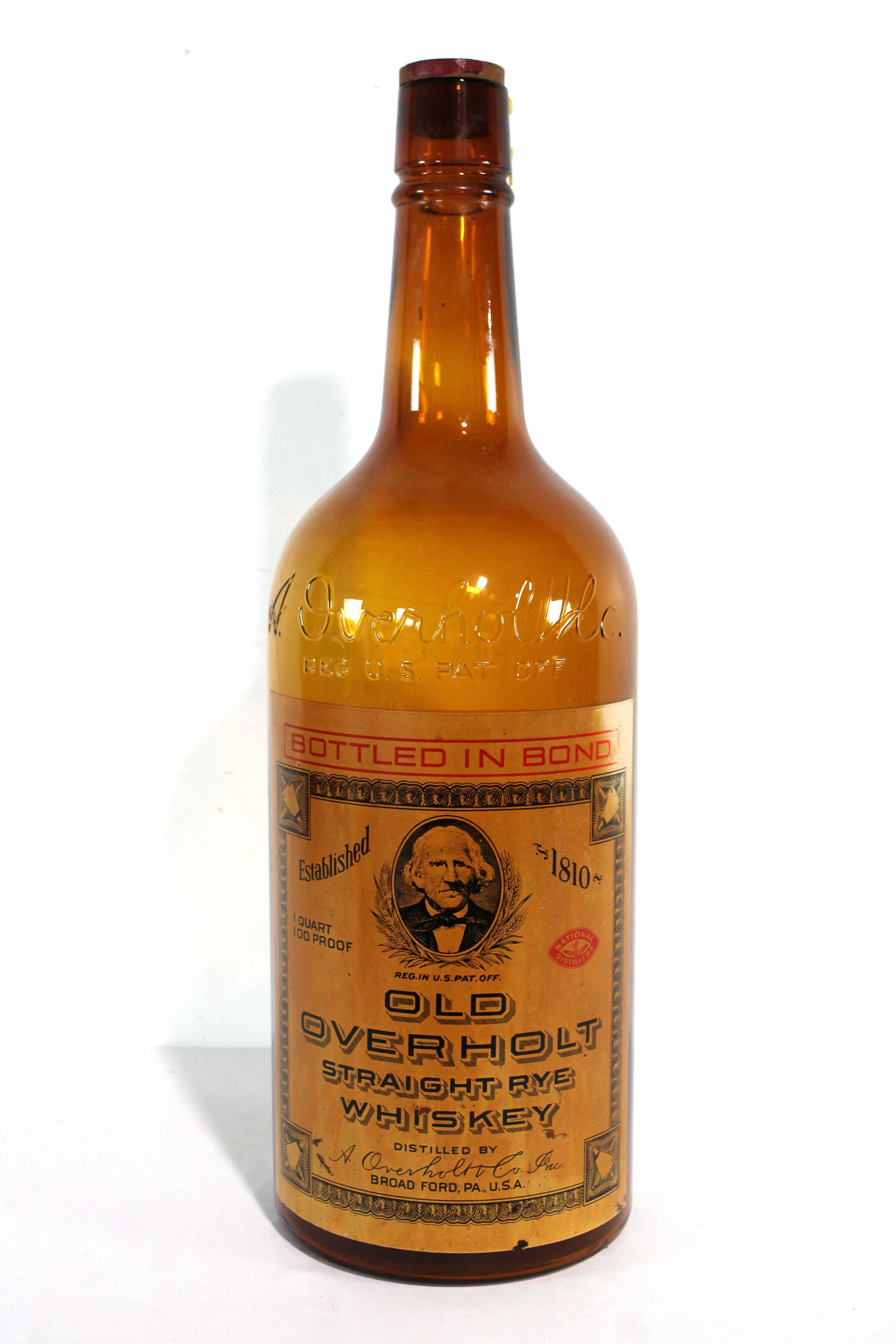 Old Overholt Straight Rye Whiskey Extra Large Display Bottle (1 of 2)