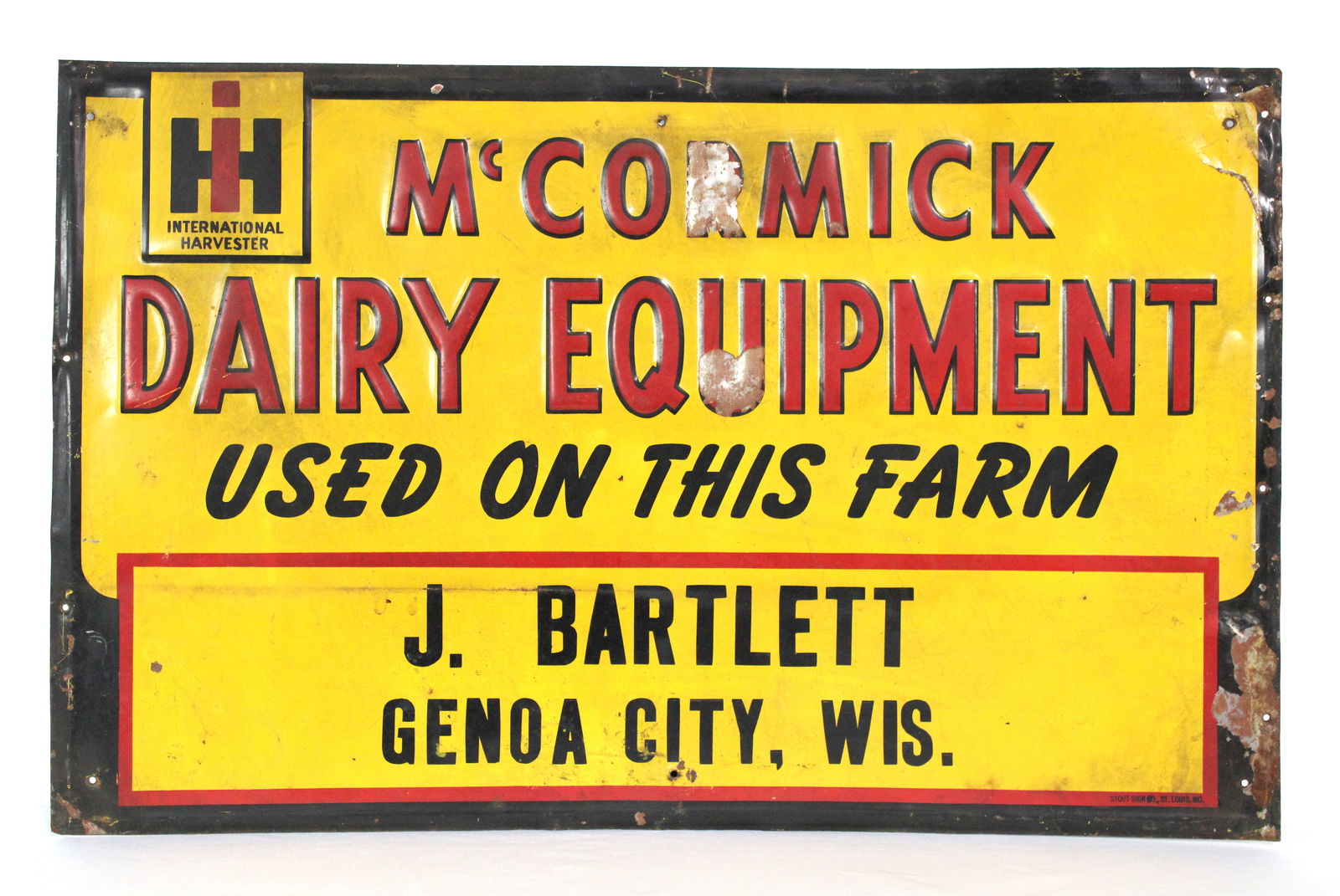 International Harvester Embossed Tin Sign (1 of 3)