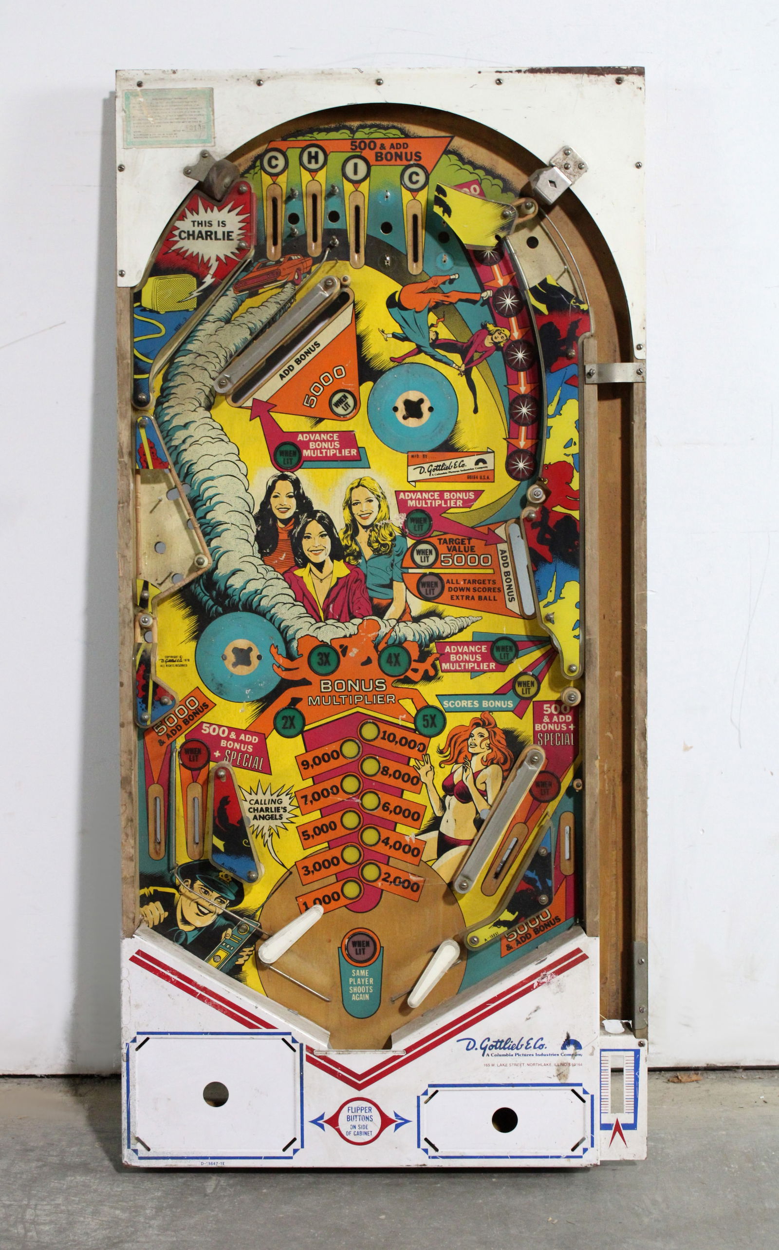 Gottlieb Charlie's Angels Pinball Playfield (1 of 1)