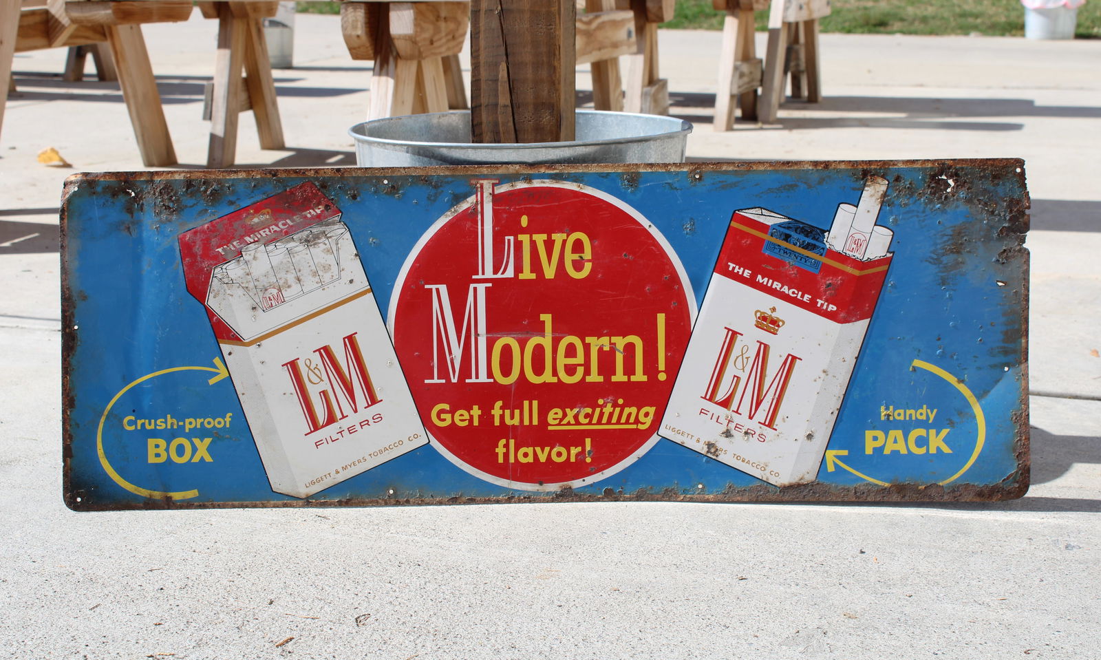 L&M Cigarettes Tin Sign (1 of 2)