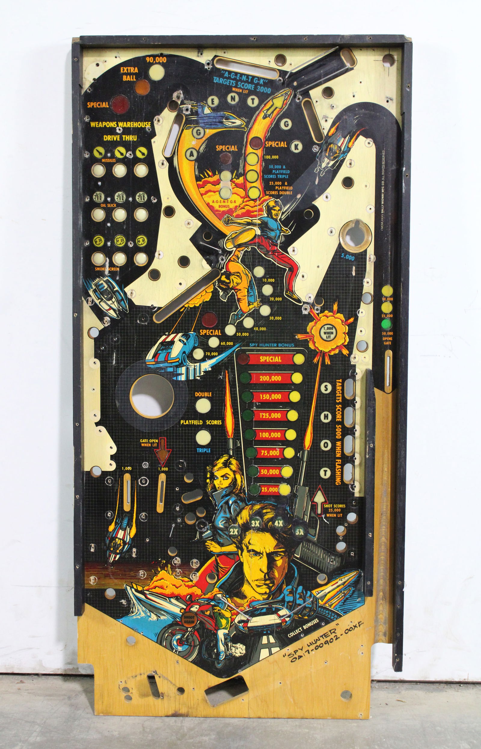 Bally Midway Spy Hunter Pinball Playfield (1 of 1)