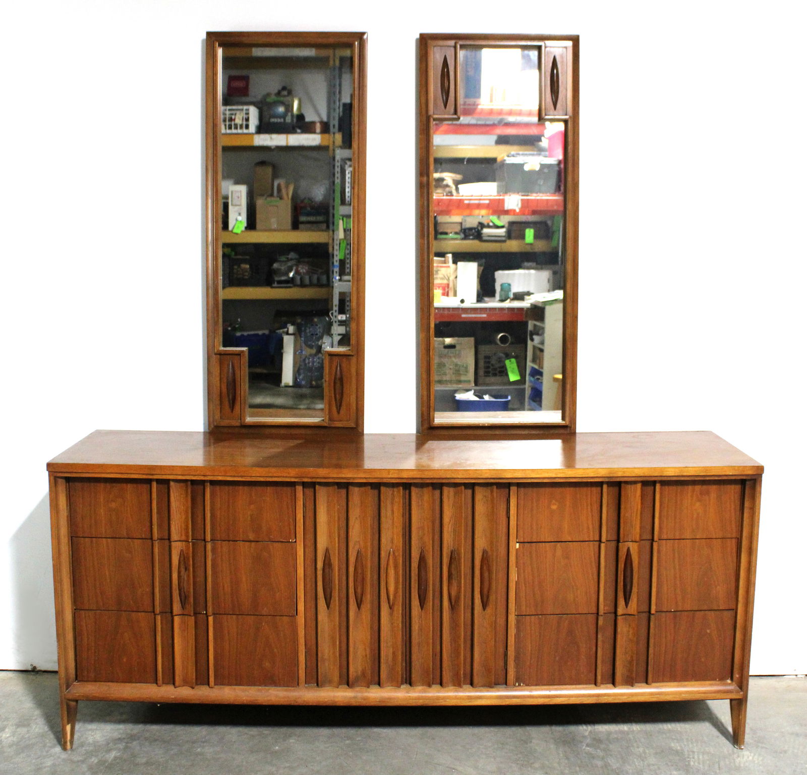 Mid Century Thomasville Lowboy Walnut Dresser with Mirrors (1 of 7)