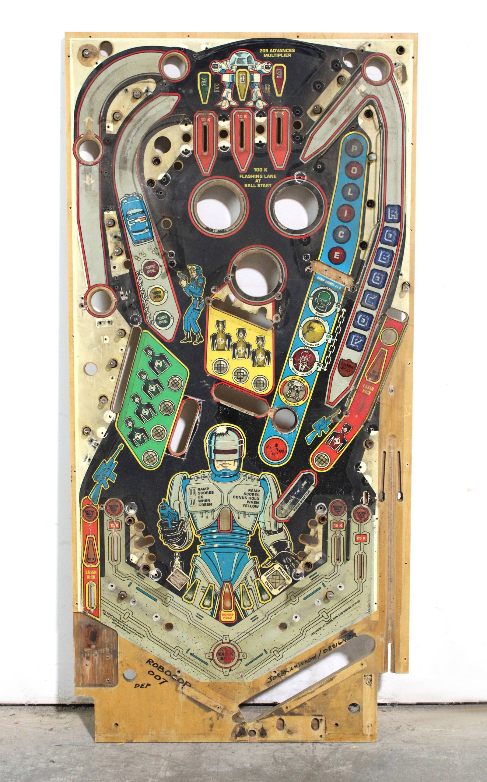 Data East Robocop Pinball Playfield Auction