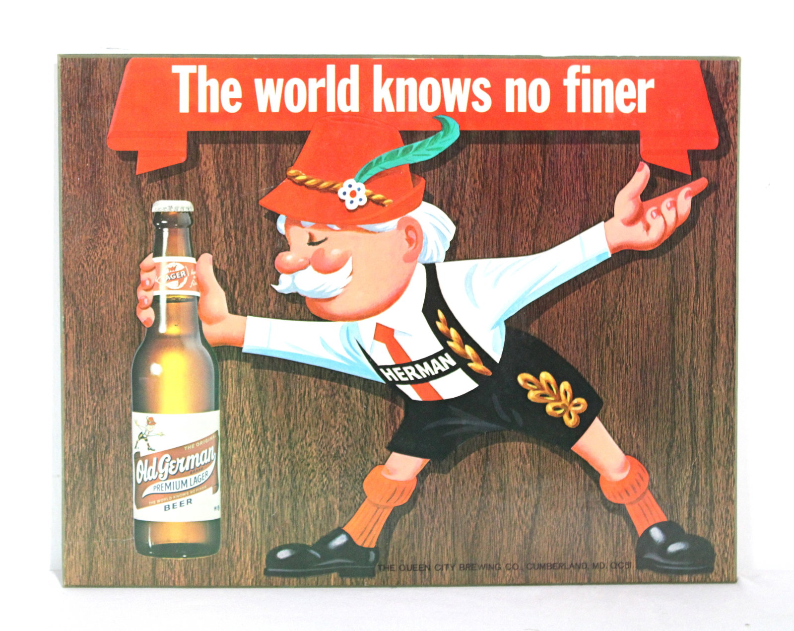 NOS Old German Easelback Beer Sign, Cumberland, MD (1 of 2)