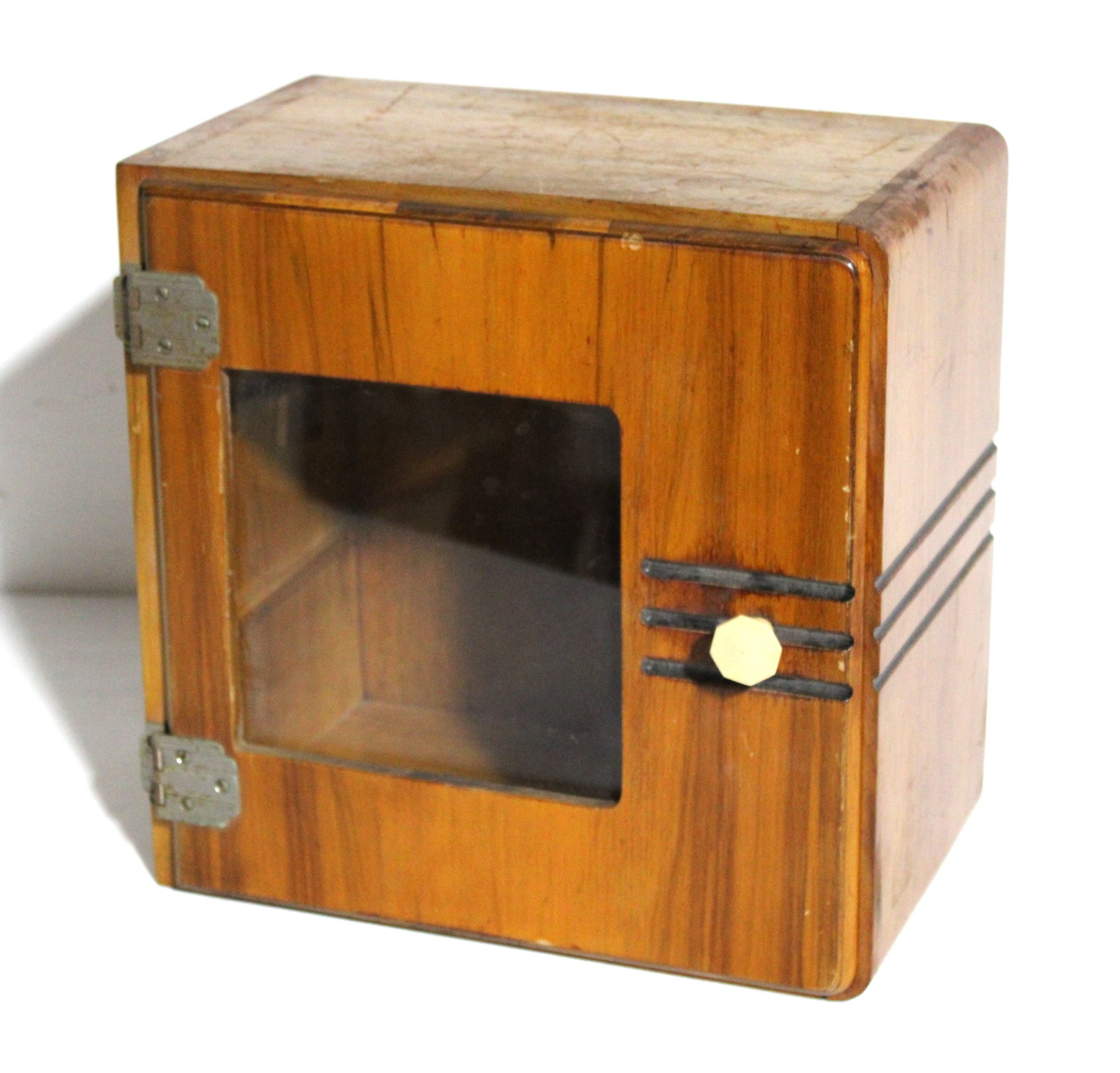Art Deco Wooden Barber / Medical Wooden Cabinet, Circa 1930s: Art Deco Wooden Barber / Medical Wooden Cabinet, Circa 1930s. This item requires third-party shipping or pickup arrangements to be made. Dimensions: 13 x 13 x 9