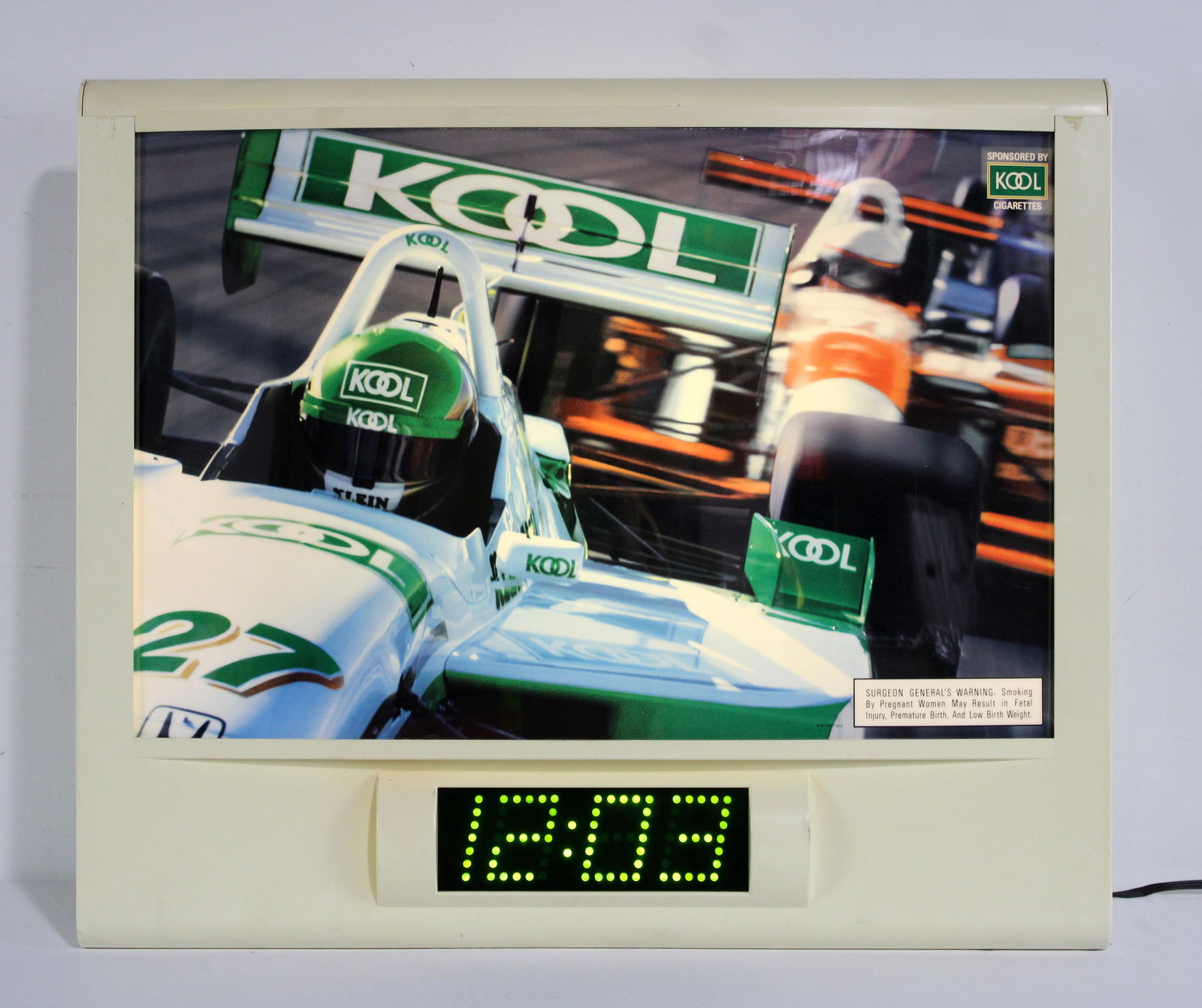 Kool Cigarettes Racing Themed Advertising Clock (1 of 1)