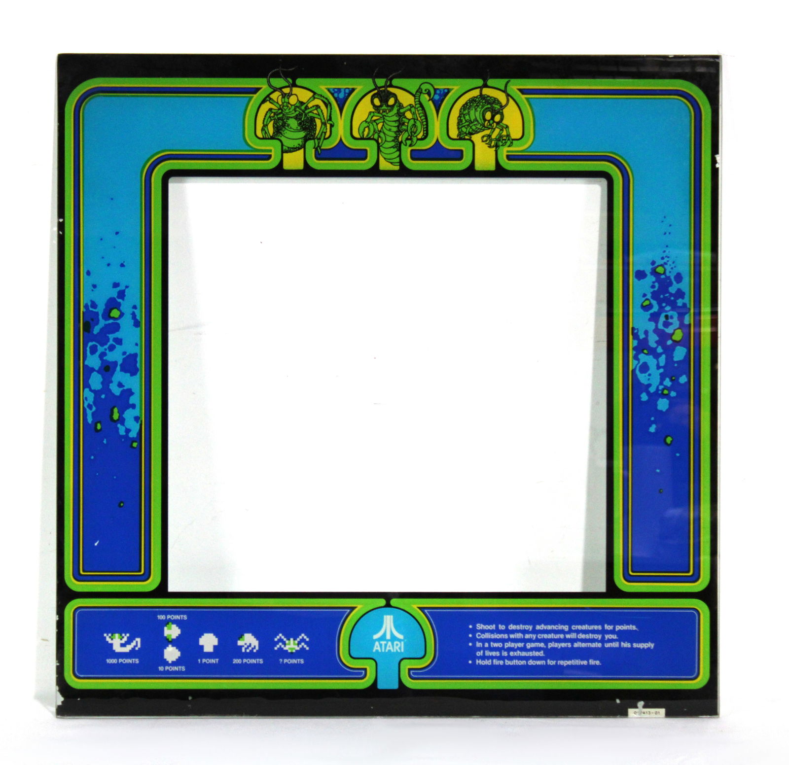 Atari Centipede Glass Arcade Game Bezel (1 of 1)