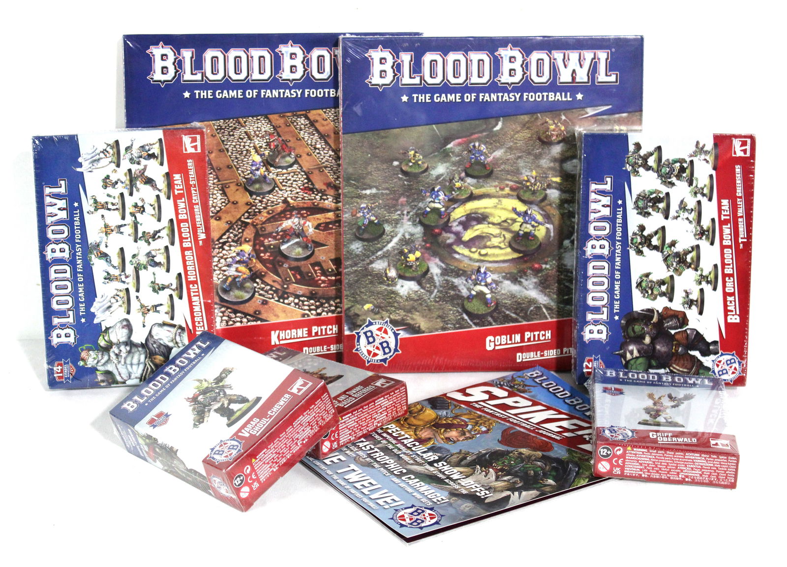 NIB Warhammer Blood Bowl Fantasy Football Miniatures, Dugout, FF Journal: NIB Warhammer Blood Bowl Fantasy Football Miniatures, Dugout, FF Journal. In-house shipping available.