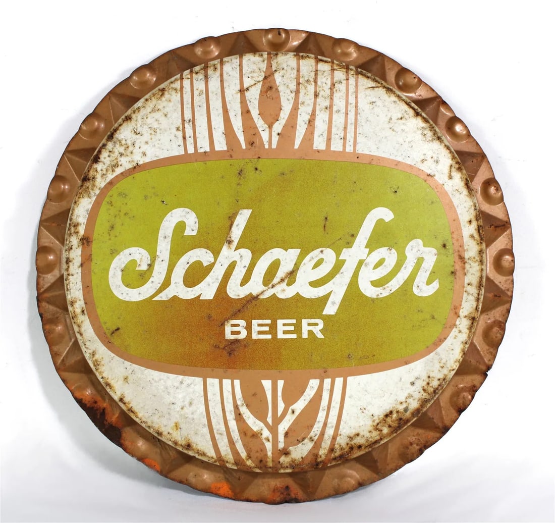 Schaefer Beer Bottle Cap Sign (1 of 2)