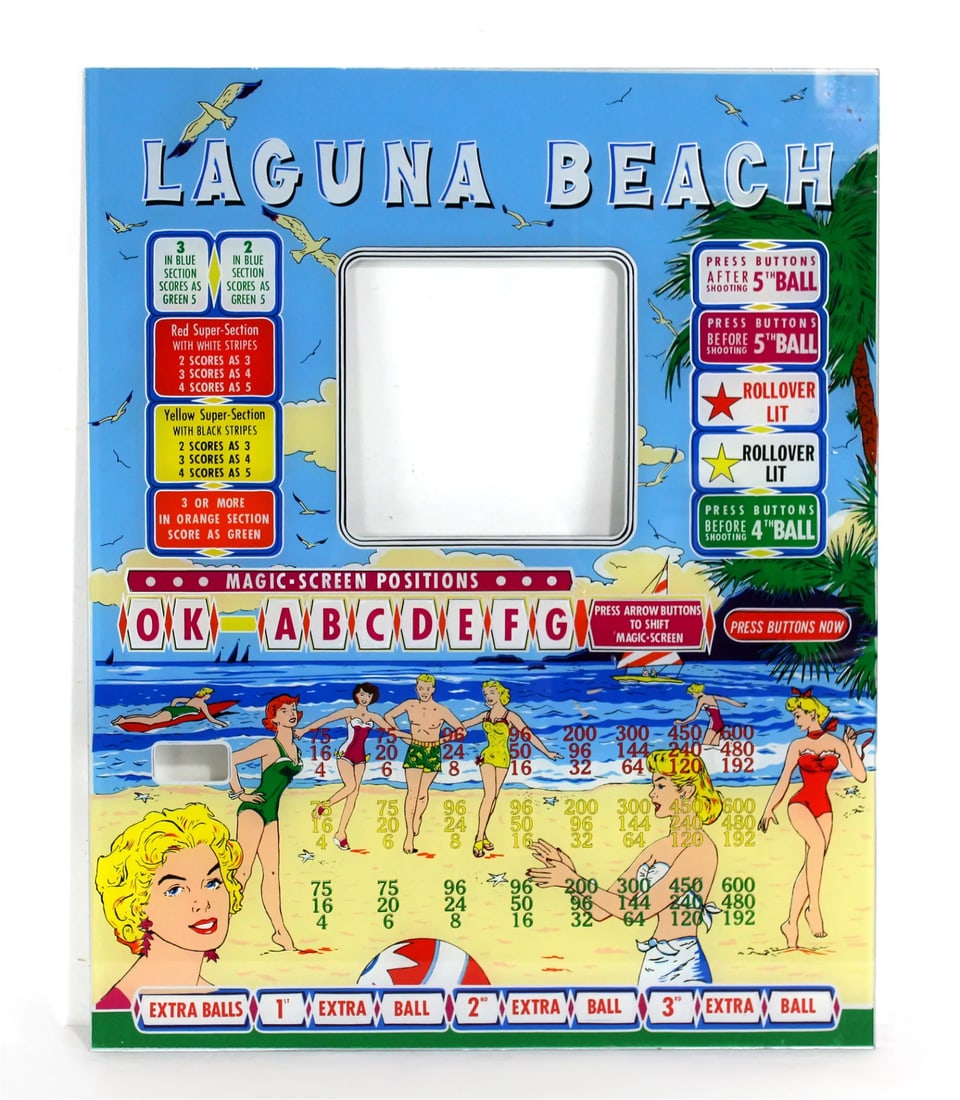 Bally Laguna Beach Bingo Pinball Backglass (1 of 1)