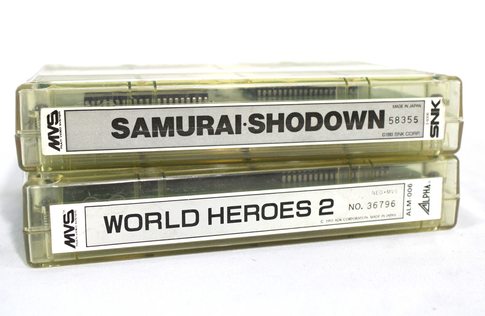 SNK Neo Geo Cartridges Incl. Samurai Shodown and World Heroes 2 (1 of 2)