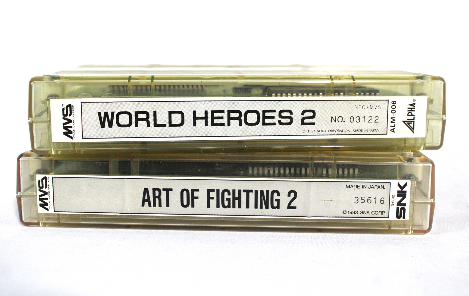SNK Neo Geo Cartridges Incl. World Heroes 2 and Art of Fighting 2 (1 of 2)