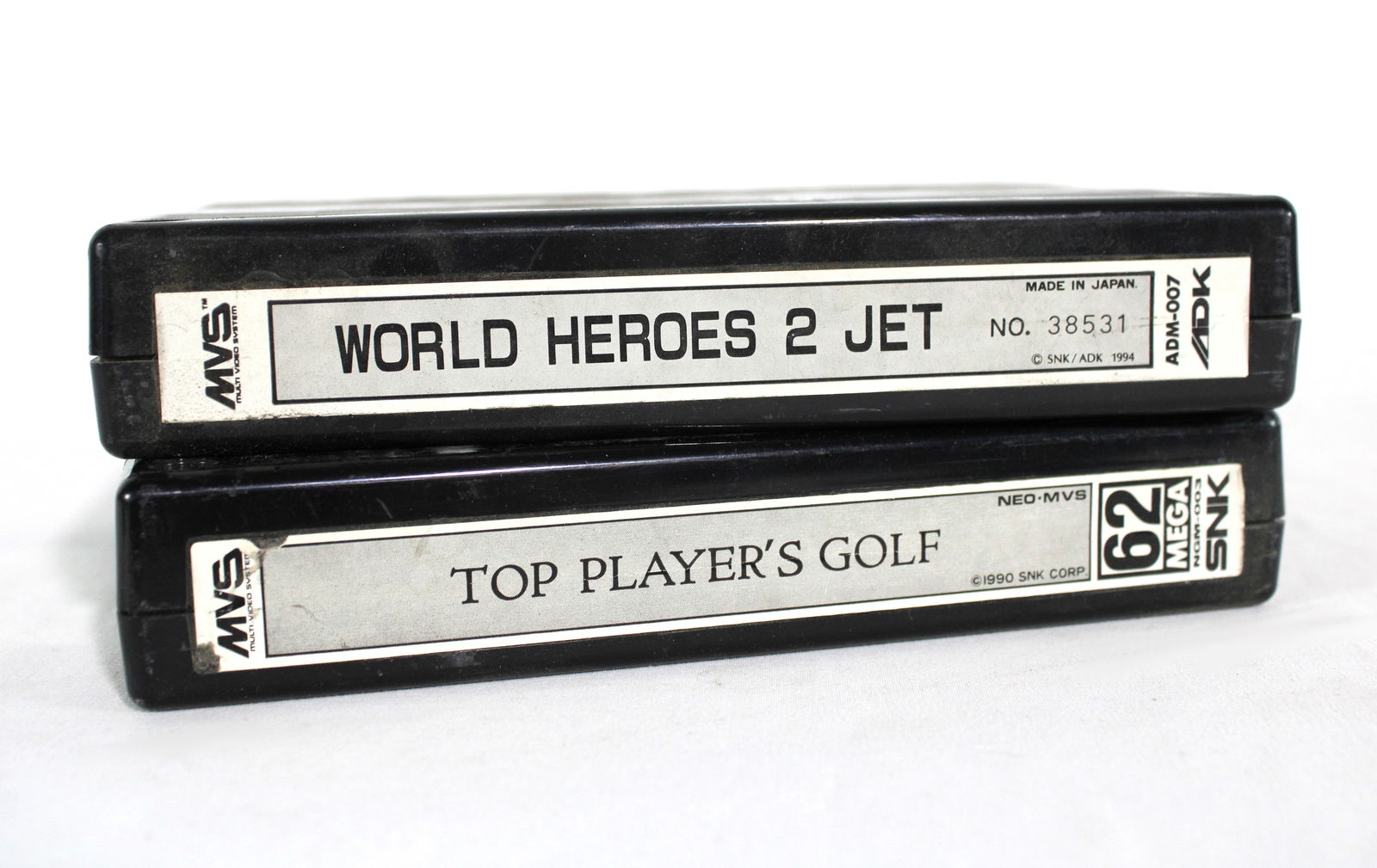 SNK Neo Geo Cartridges Incl. World Heroes 2 Jet and Top Player's Golf (1 of 2)