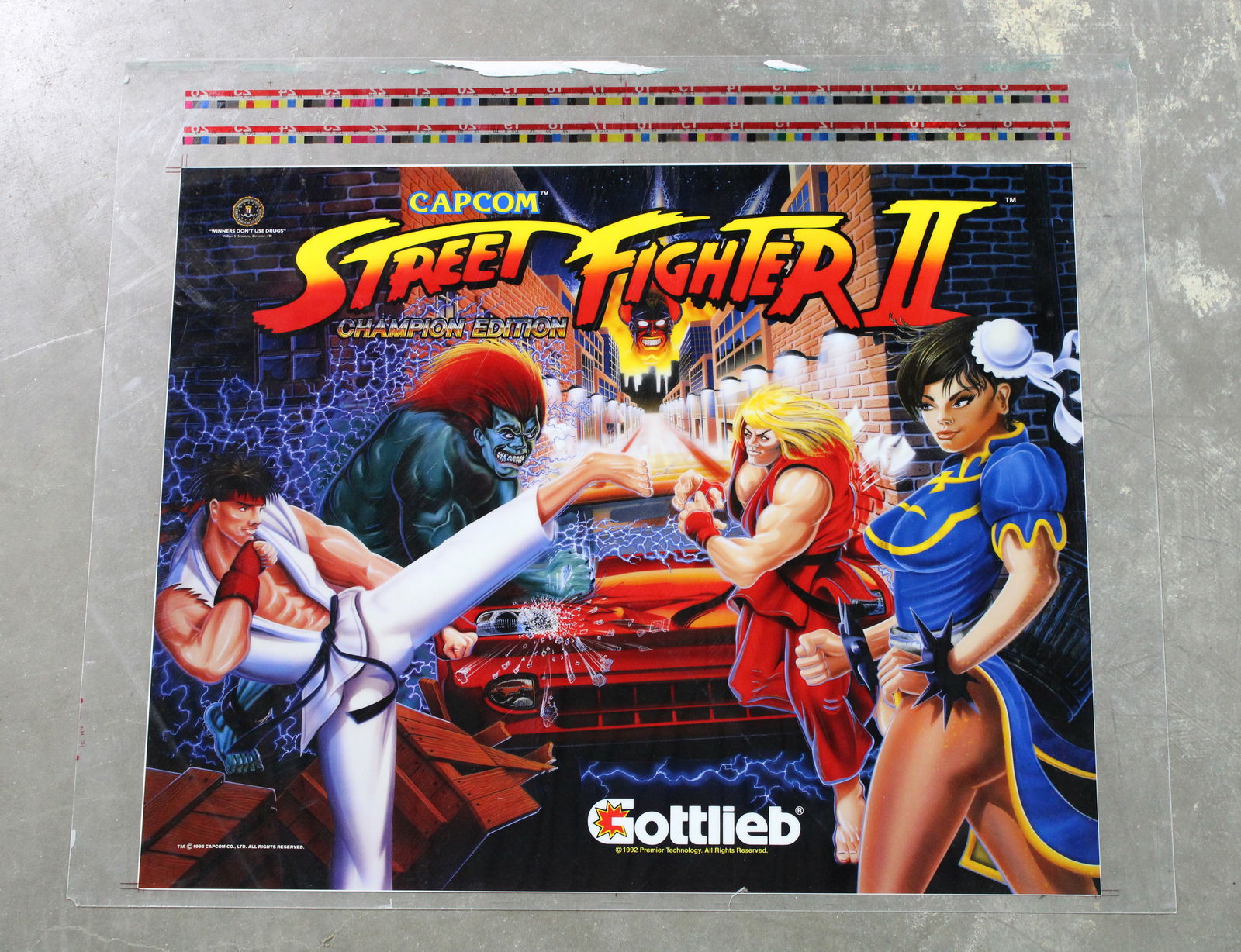 Capcom Street Fighter II Pinball Uncut Translite (1 of 1)