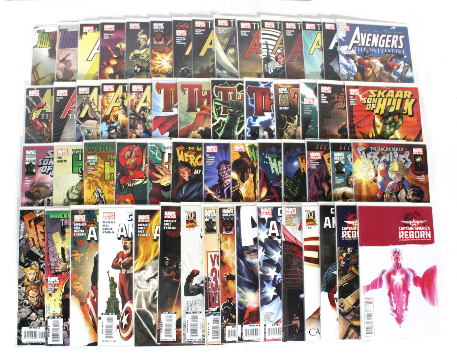 Avengers-Related Comic Books including Captain America and Hercules: Avengers-Related Comic Books including Captain America and Hercules. Total of 57. Assorted issues. Varying conditions. Bagged and Boarded. In-house shipping available.