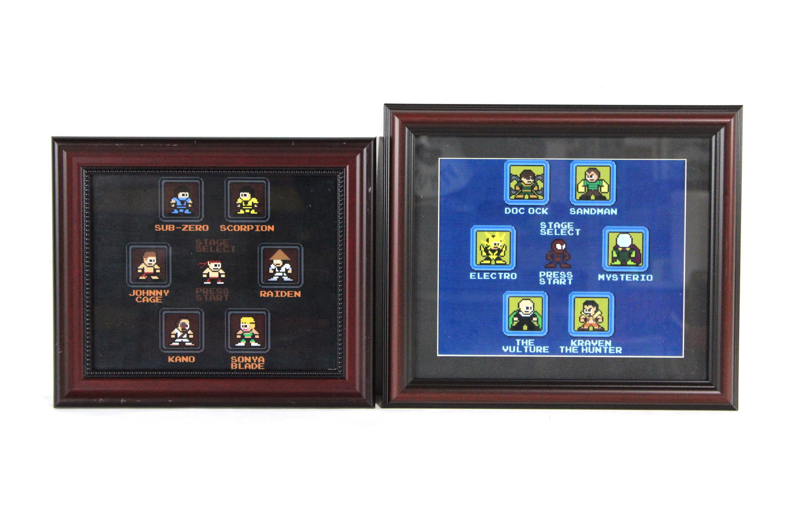 Arcade Themed Art Featuring Mortal Kombat and Spiderman, Framed (1 of 1)