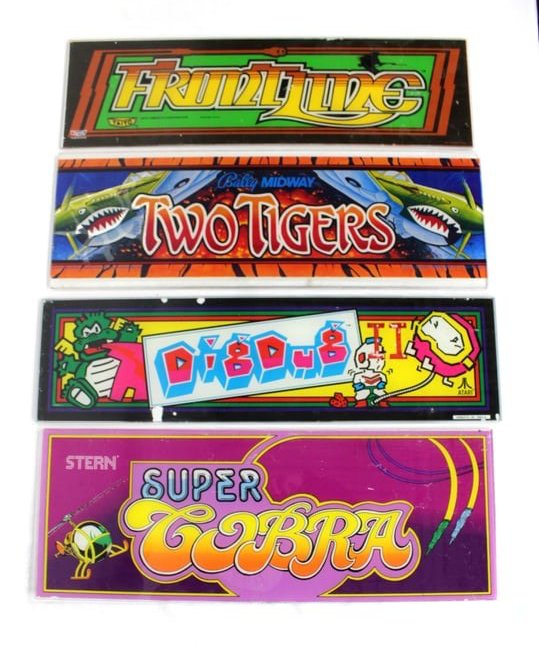 Glass Arcade Headers incl. Super Cobra and Two Tigers (1 of 1)