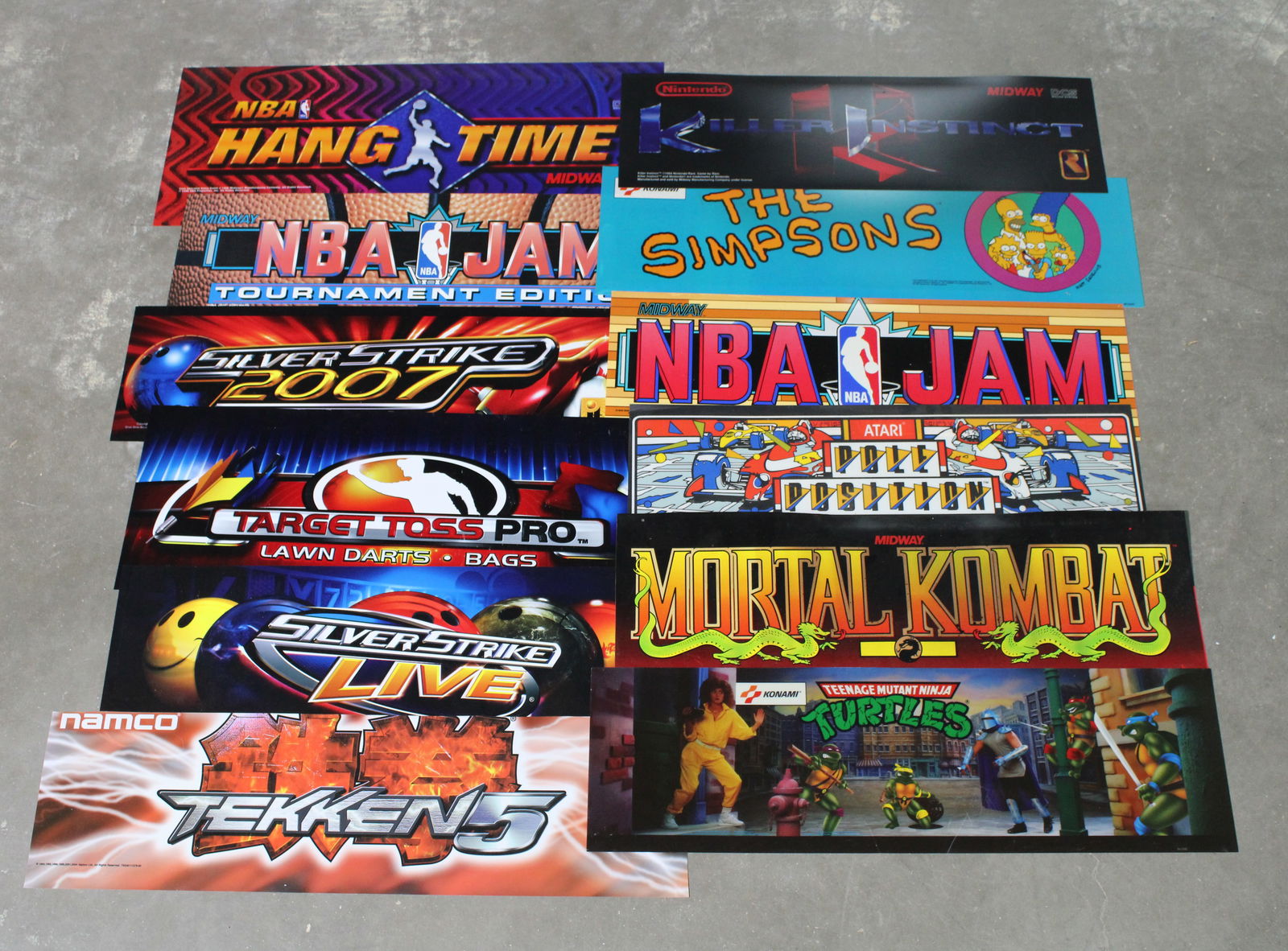 Translite Arcade Headers incl. Teenage Mutant Ninja Turtles and The Simpsons, Lot of 12 (1 of 1)