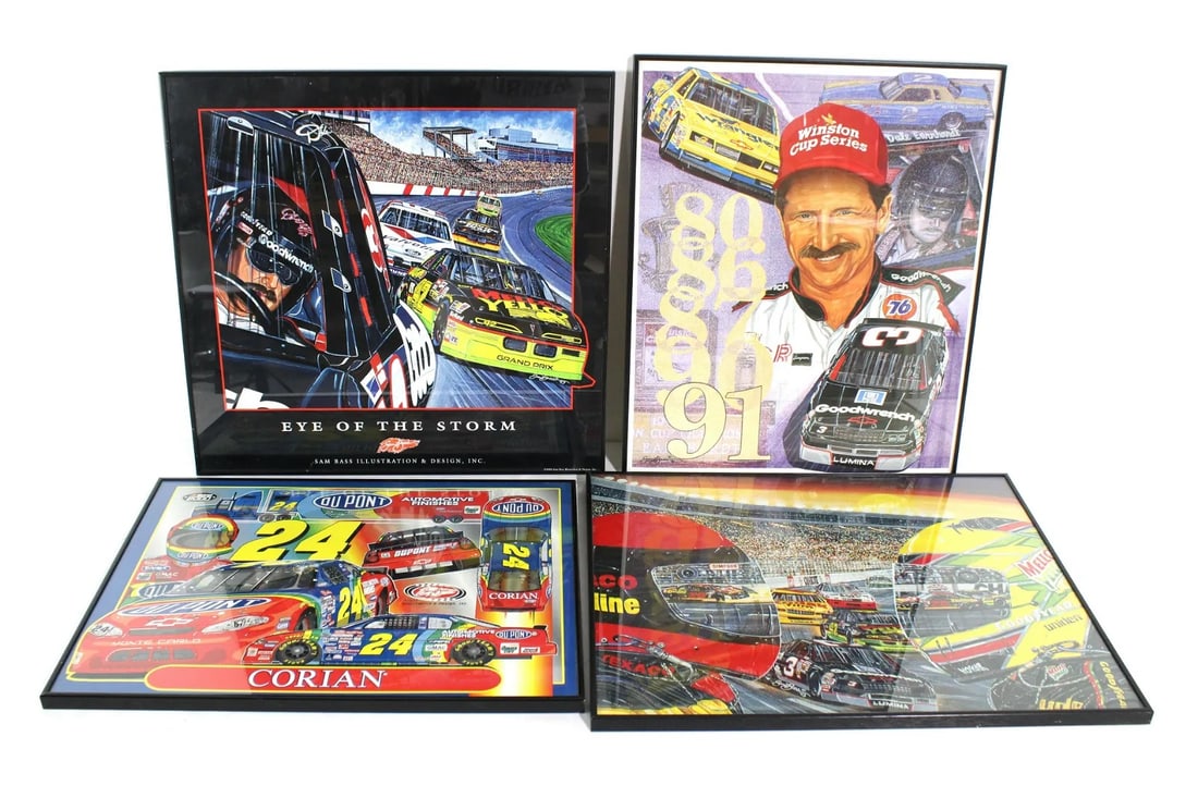 Framed Nascar Posters incl. Sam Bass "Eye of the Storm" (1 of 2)