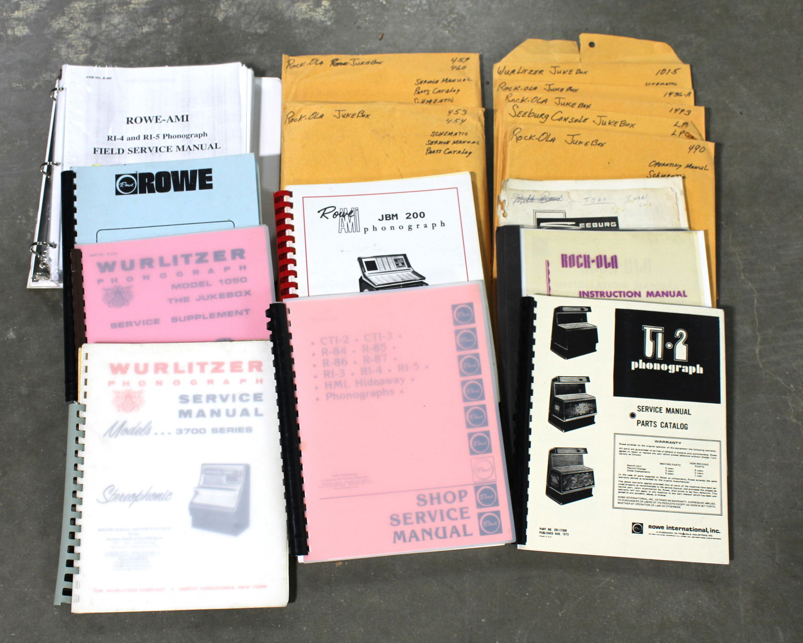 Assorted Jukebox Manuals incl. Wurlitzer and Rowe (1 of 1)