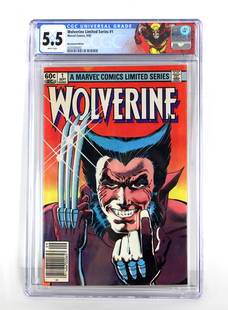 Wolverine Limited Series Issue 1, Marvel Comics, CGC Graded 5.5: Wolverine Limited Series Issue 1, Marvel Comics, CGC Graded 5.5. Newsstand Edition. 1st solo title for Wolverine. Yukio cameo on the last page. Graded and slabbed. In-house shipping available. *This