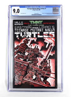 Teenage Mutant Nuinja Turtles Gamestop Promo Reprint Issue 1, Mirage Studios, CGC Graded 9.0: Teenage Mutant Nuinja Turtles Gamestop Promo Reprint Issue 1, Mirage Studios, CGC Graded 9.0. Graded and slabbed. In-house shipping available. *This lot was consigned by Brainstorm Comics, Frederick,