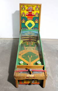 Chicago Coin's Super Home Run Six Player Pinball Machine: Chicago Coin's Super Home Run Six Player Pinball Machine. Not working. No legs. This item requires third-party shipping or pickup arrangements to be made. Dimensions: 54 x 24 x 72