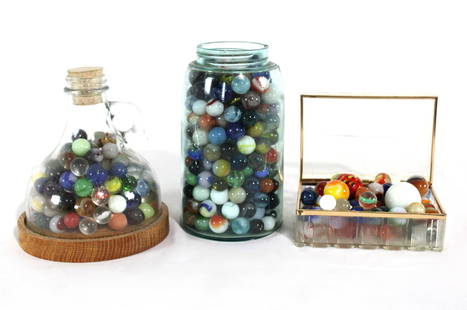 Assorted Marbles: Assorted Marbles. In-house shipping available without jars. Dimensions of Largest Jar: 7 x 4 x 4